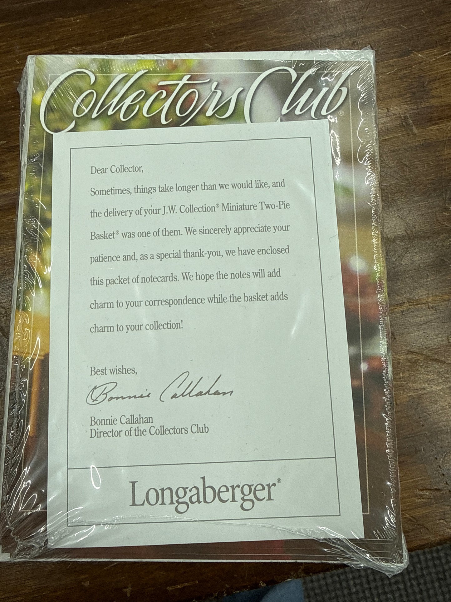 Longaberger collector’s club note cards