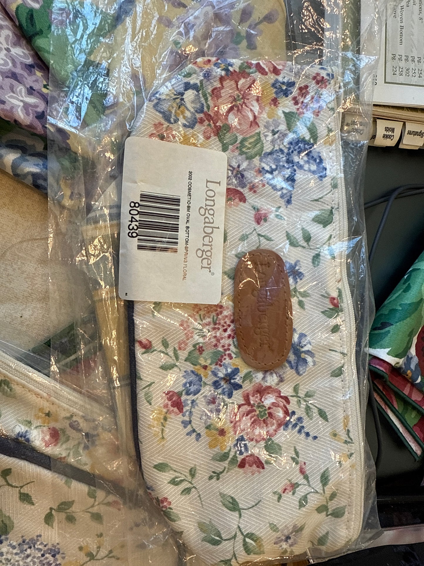 Longaberger cosmetic bag in spring floral