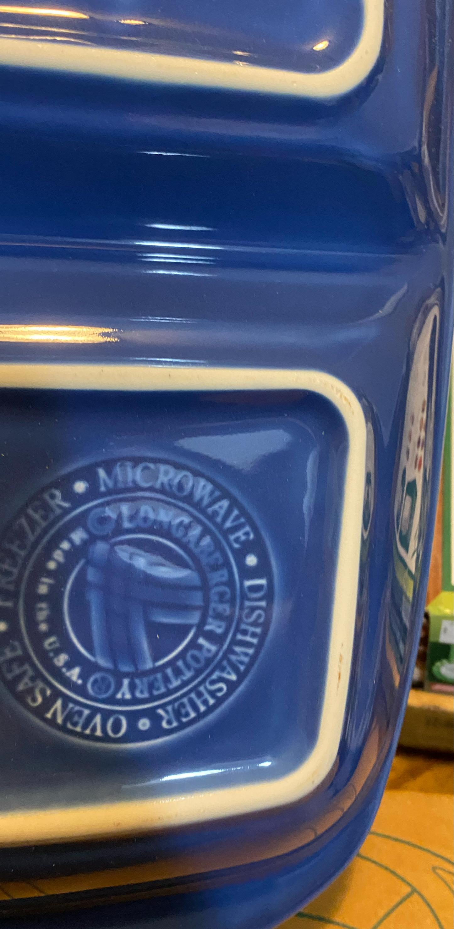 Longaberger divided dish in cornflower