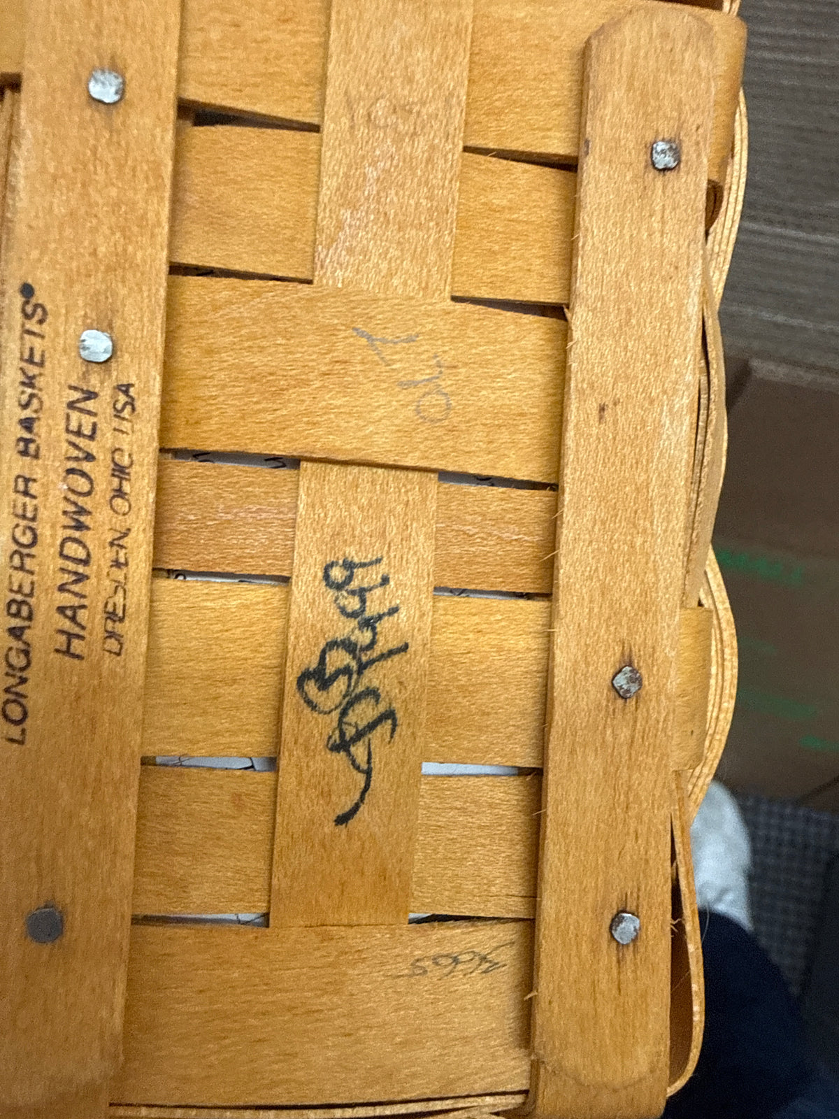 Longaberger parsley basket with liner and protector