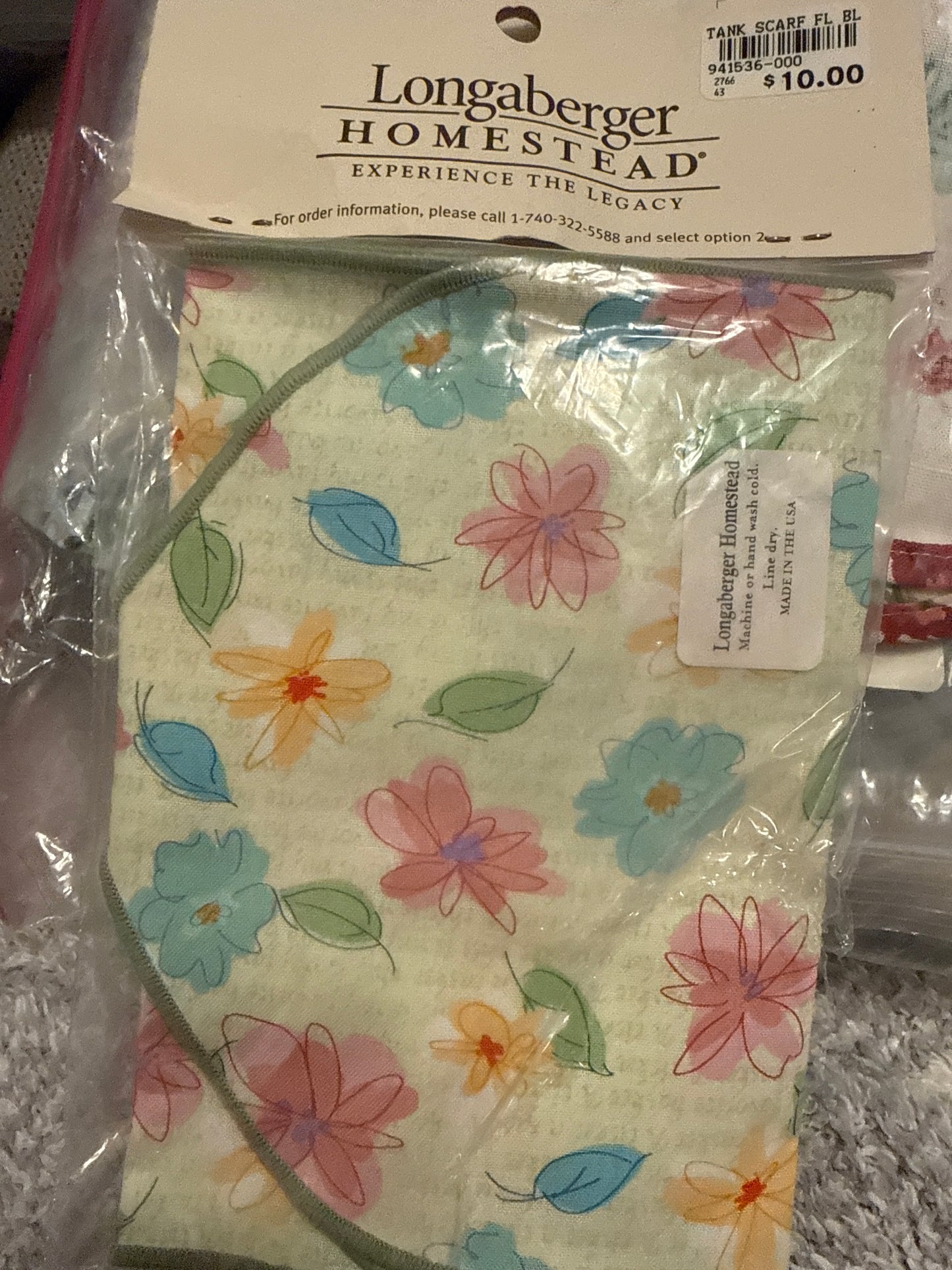 Longaberger tank scarf in floral blooms