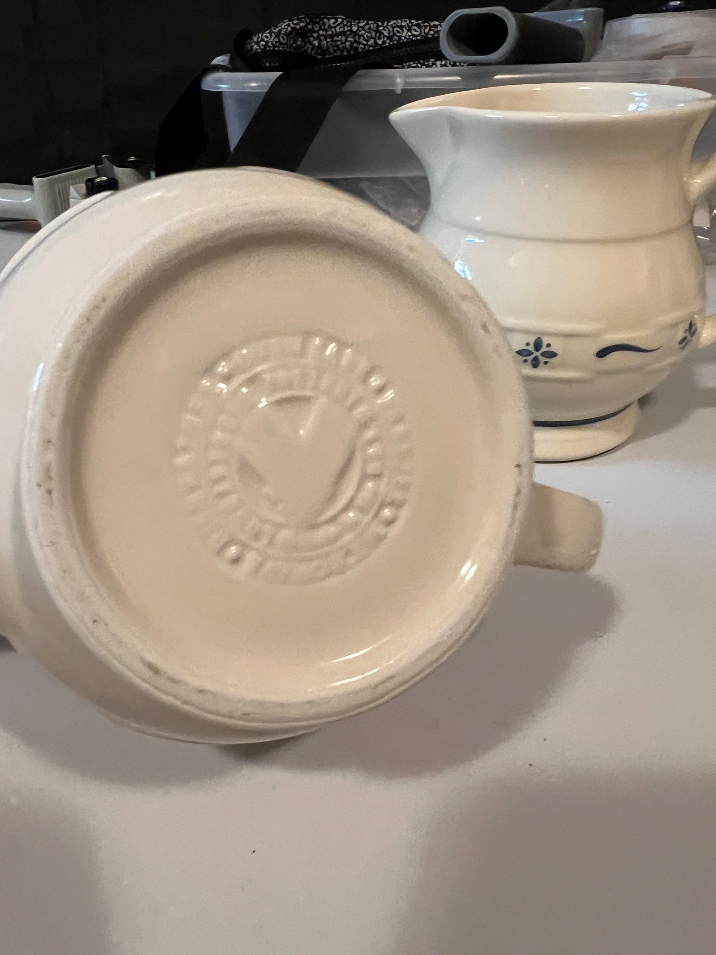 Longaberger small classic blue bubble pitcher