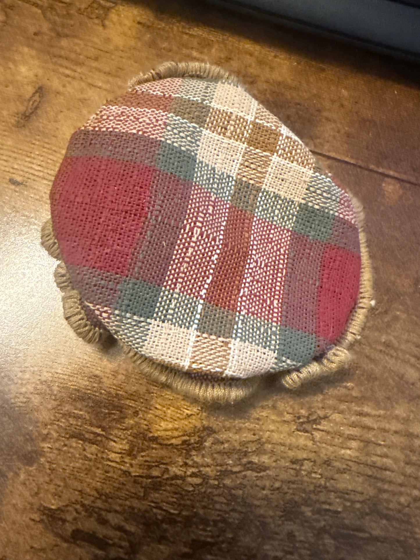 Homestead jar cover in orchard park plaid