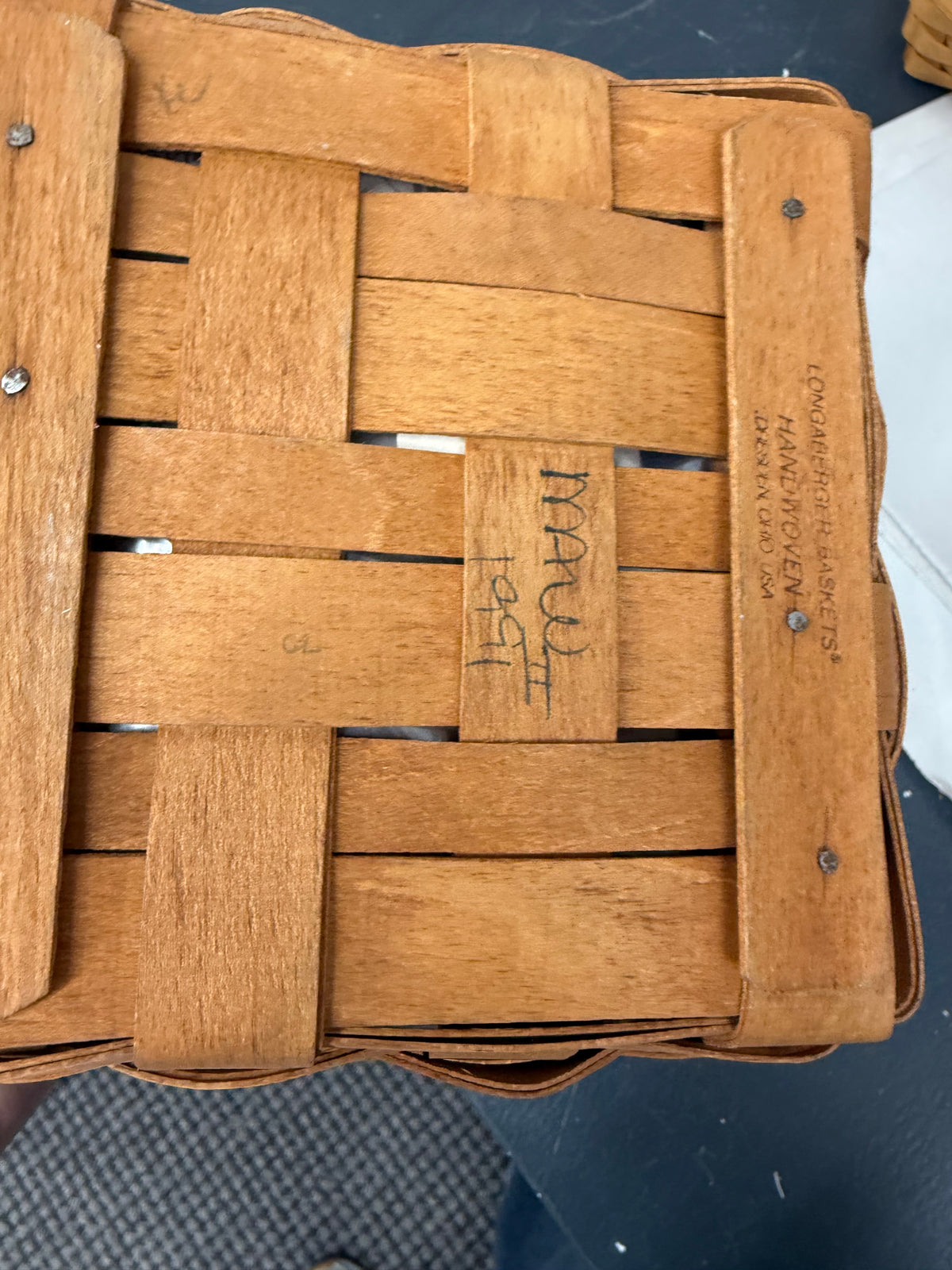 Longaberger spare change basket with liner and protector