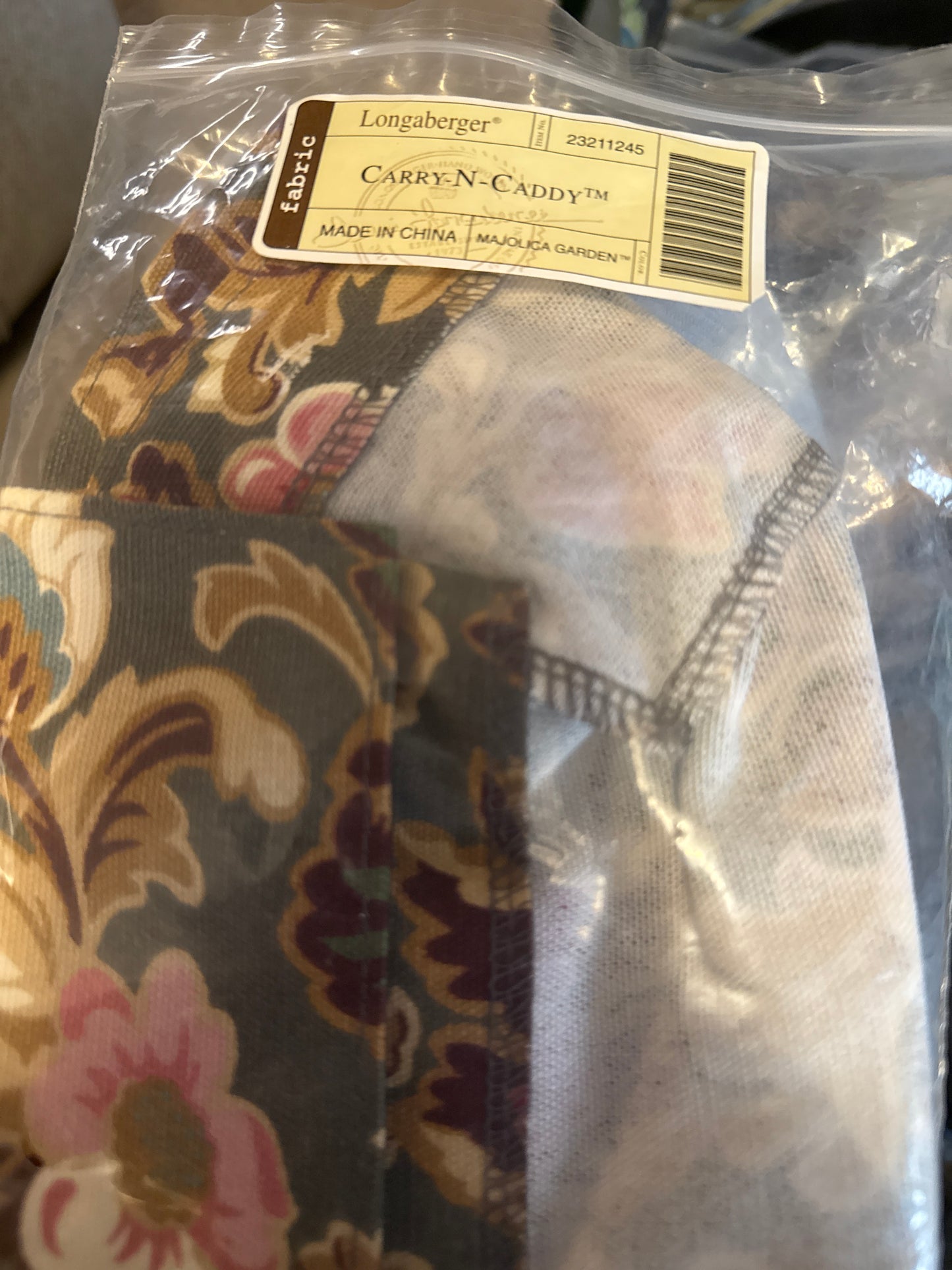 Longaberger Carry-N-Caddy liner in Majolica Garden