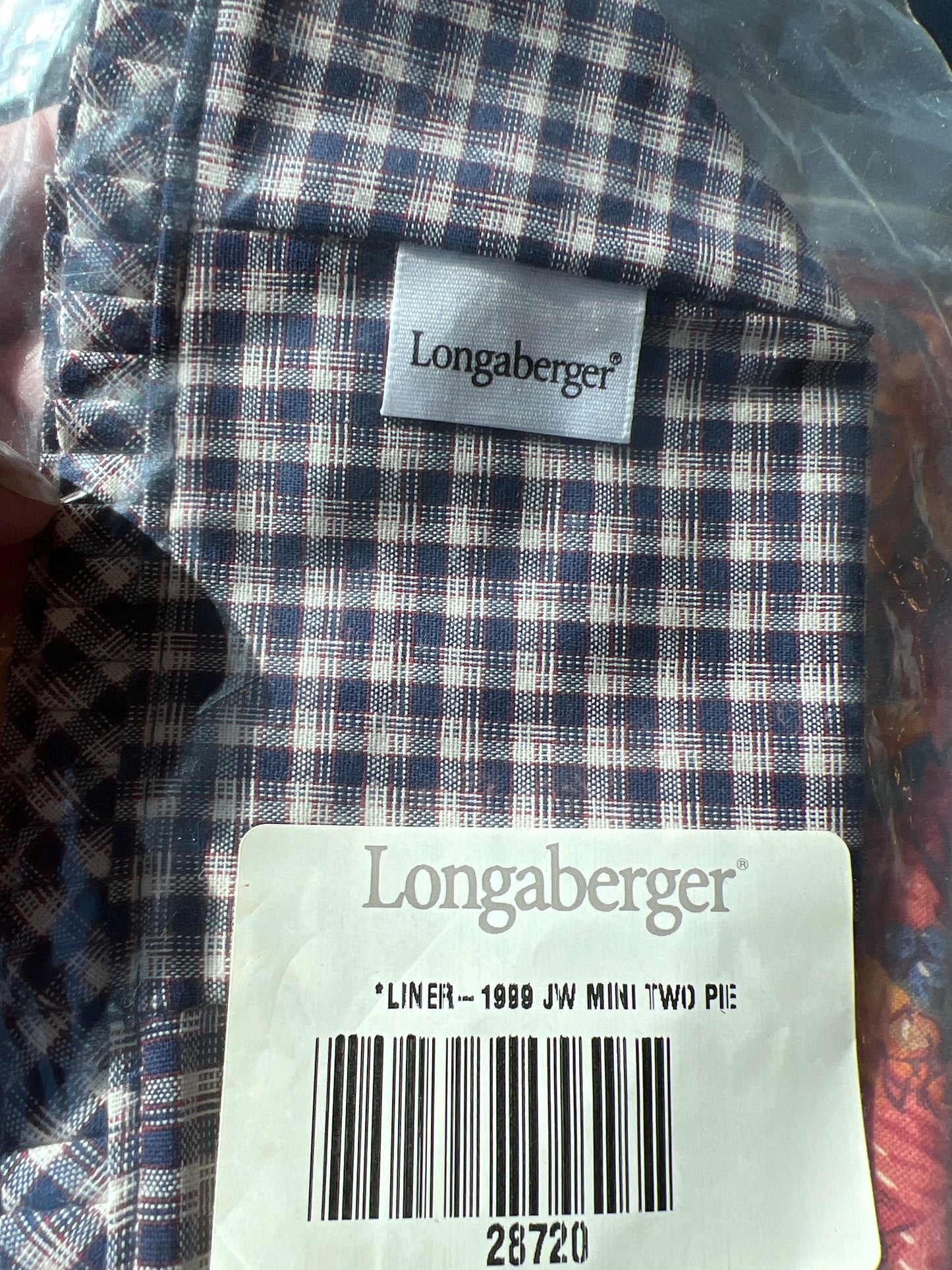 Longaberger JW mini two pie liner
