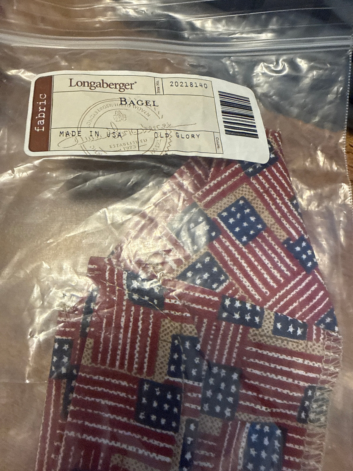 Longaberger bagel liner in old glory