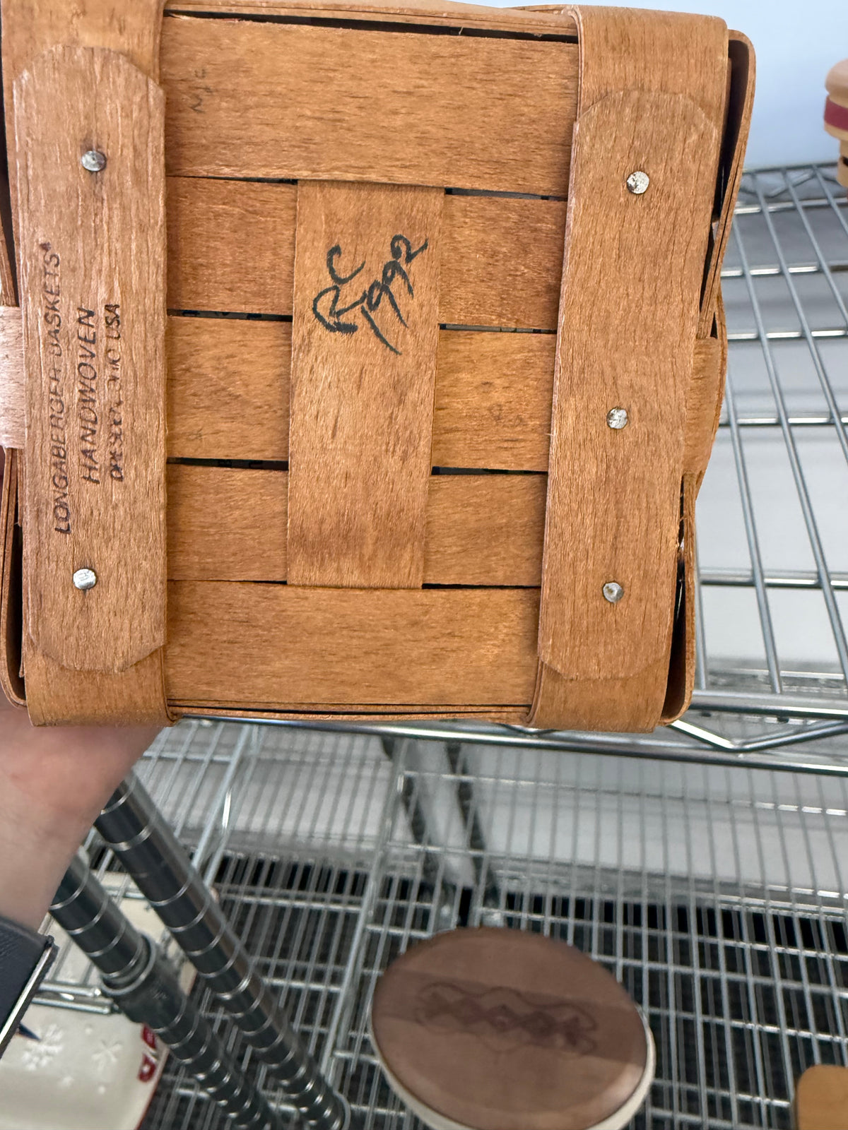 Longaberger 1993 inaugural basket with protector
