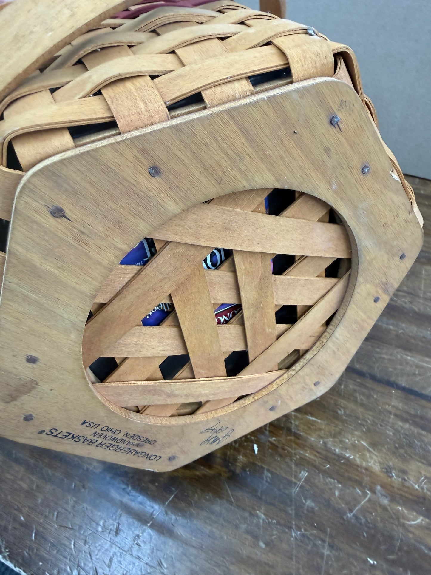 Longaberger snowflake basket with lid and protector