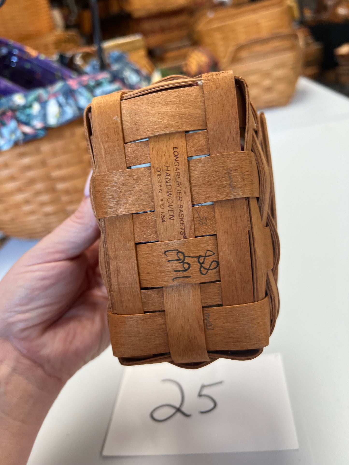 Longaberger salt & pepper basket with liner