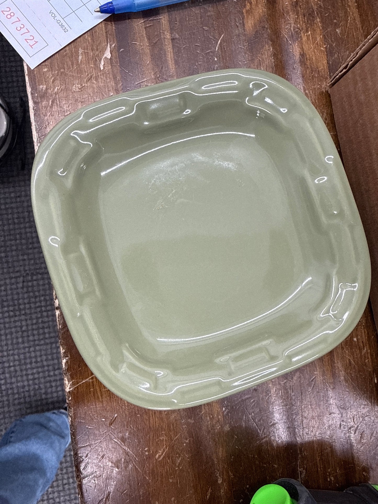 Longaberger dipping plate in sage