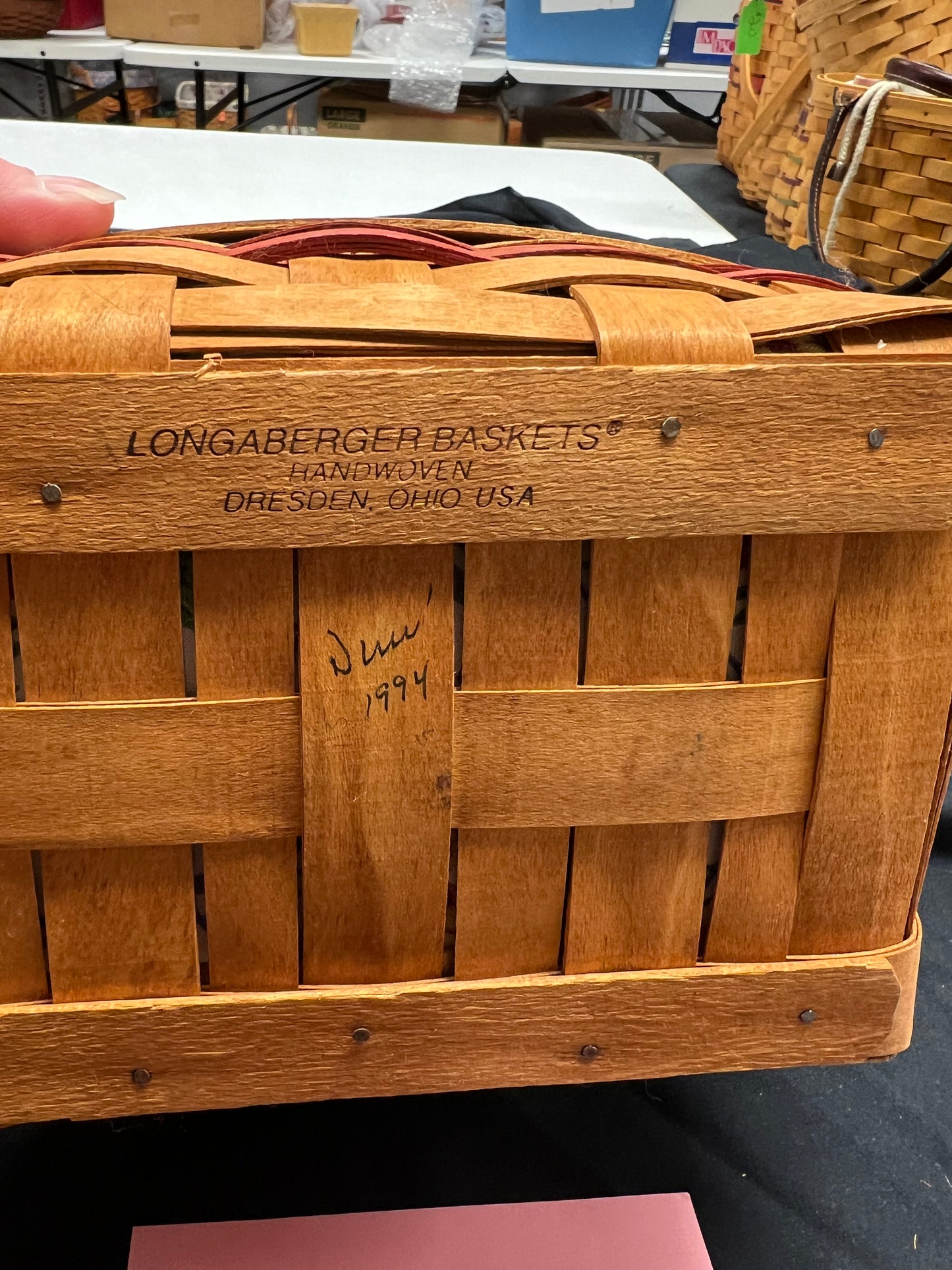 Longaberger 1994 Mother’s Day basket with liner & protector
