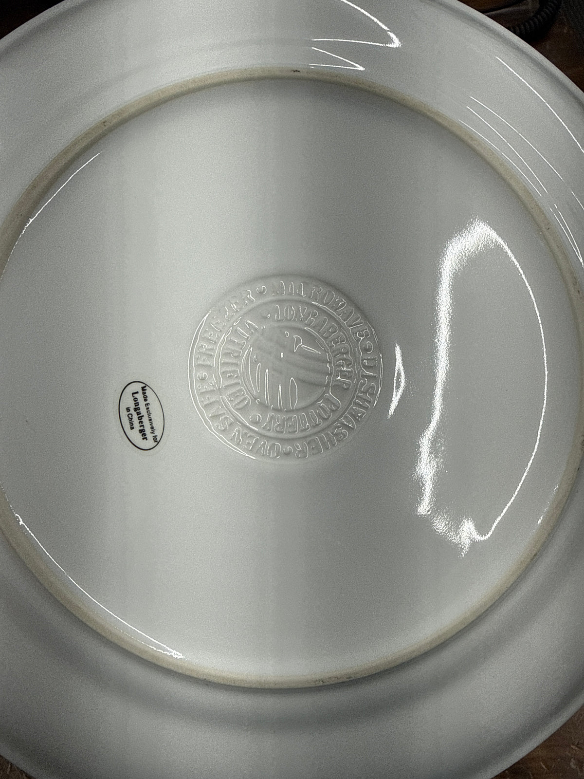 Longaberger 11” round white platter
