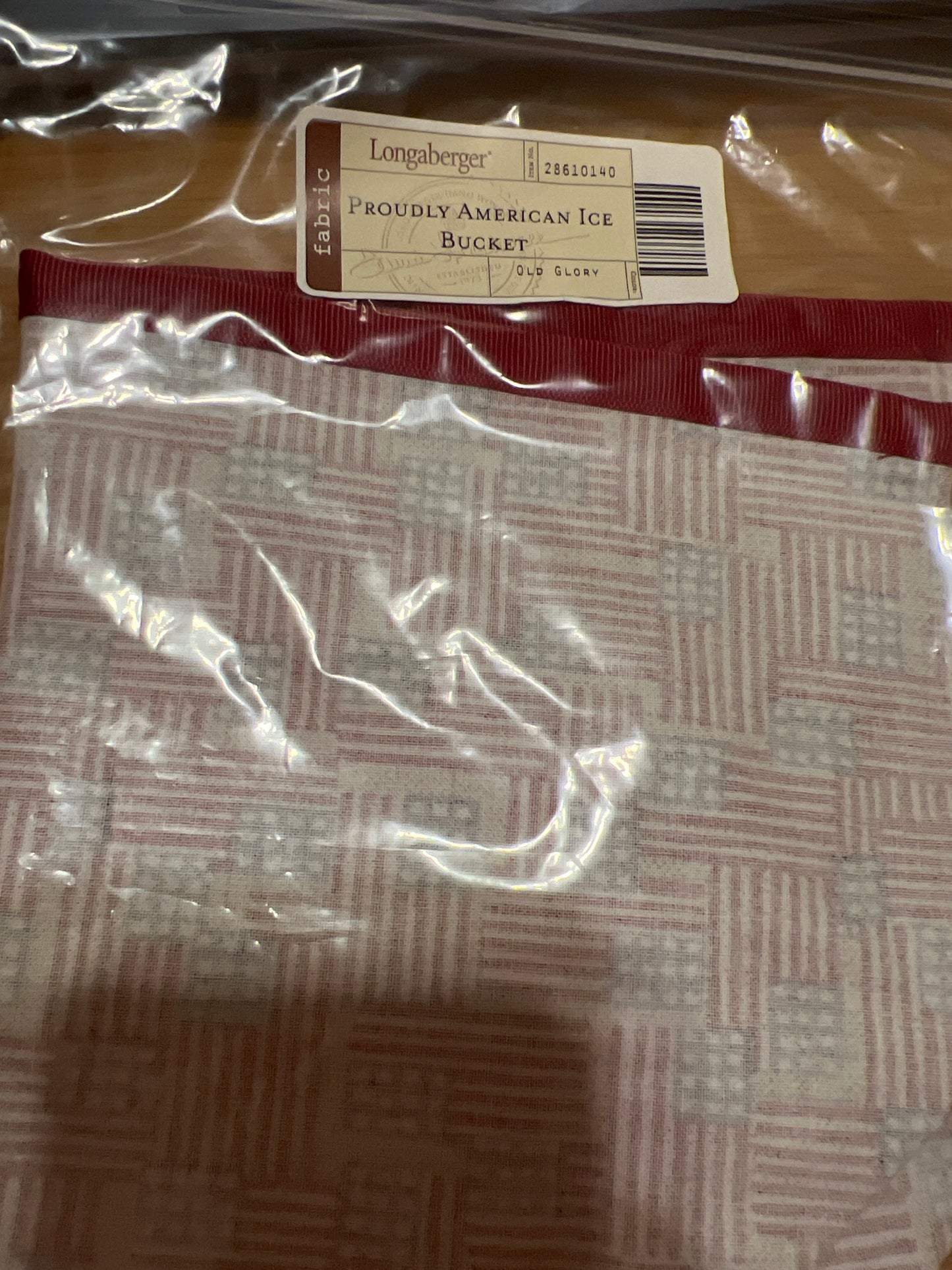 Longaberger proudly American ice bucket liner in old glory