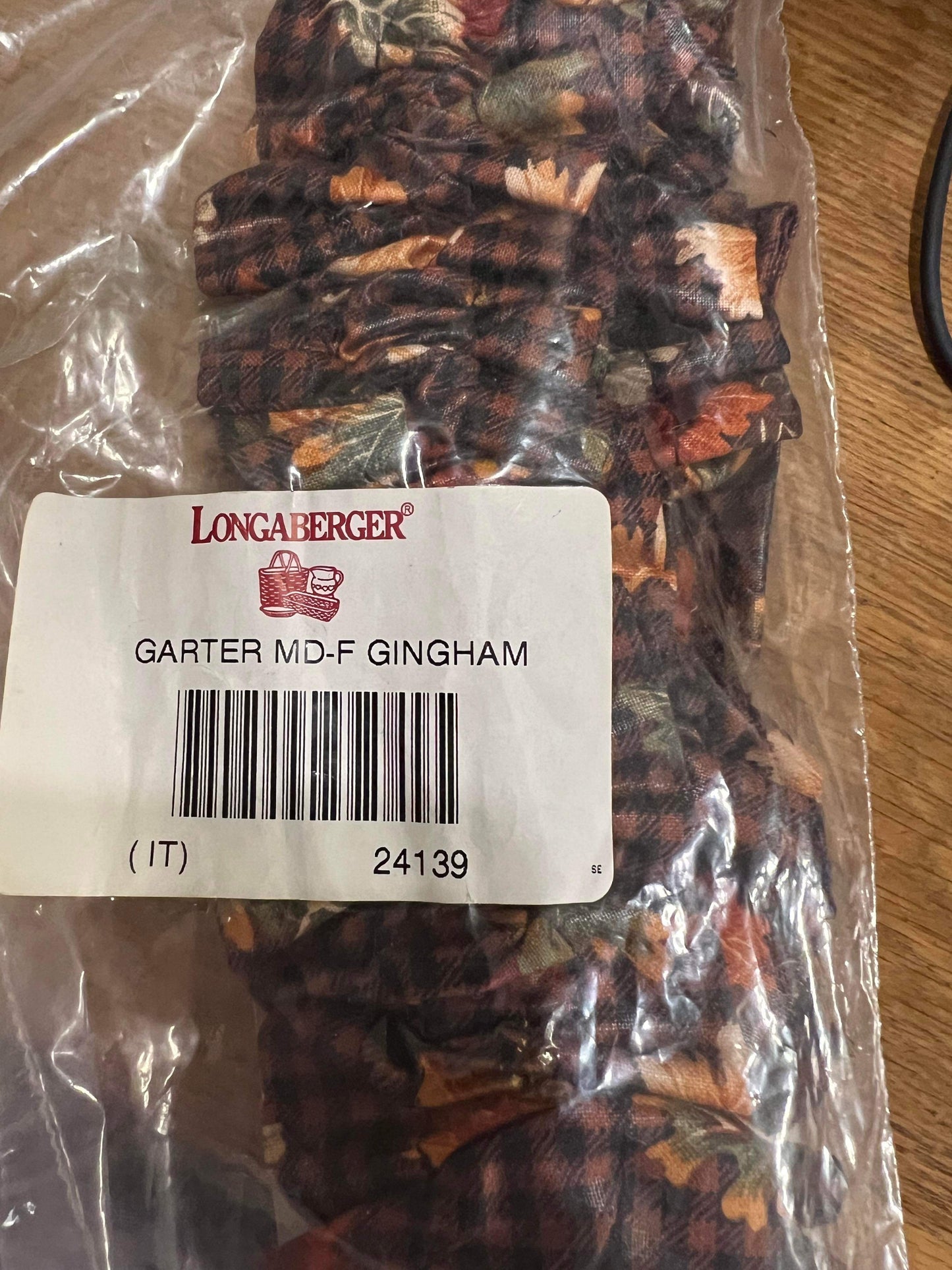 Longaberger Medium Garter in Fall Gingham