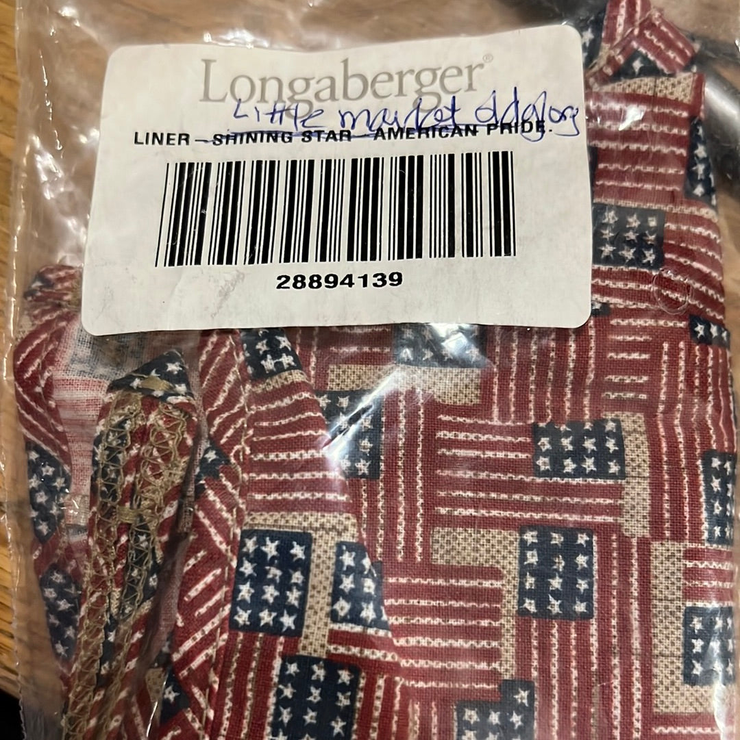 Longaberger little market liner in old glory