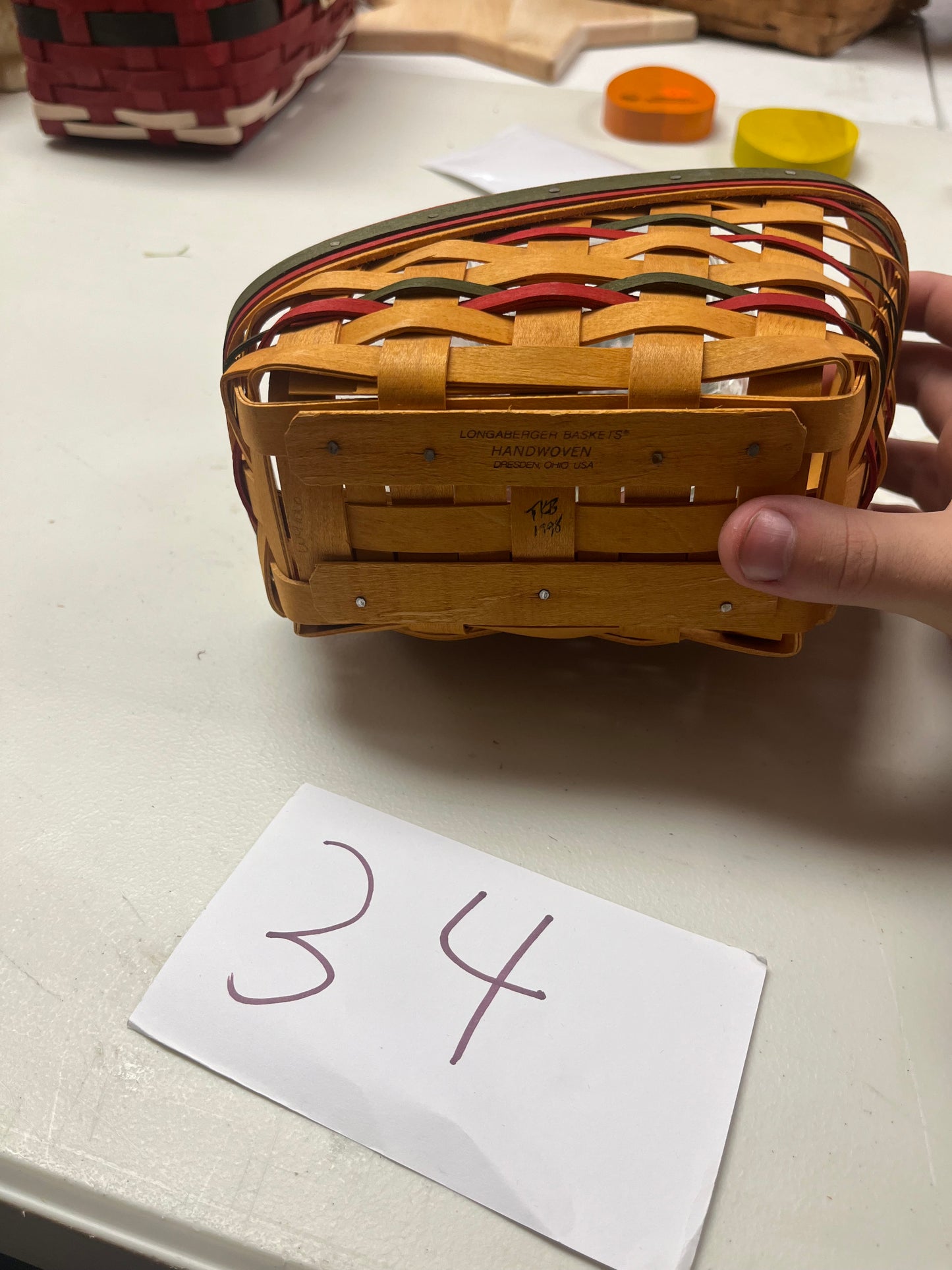 Longaberger dash away sleigh basket with liner