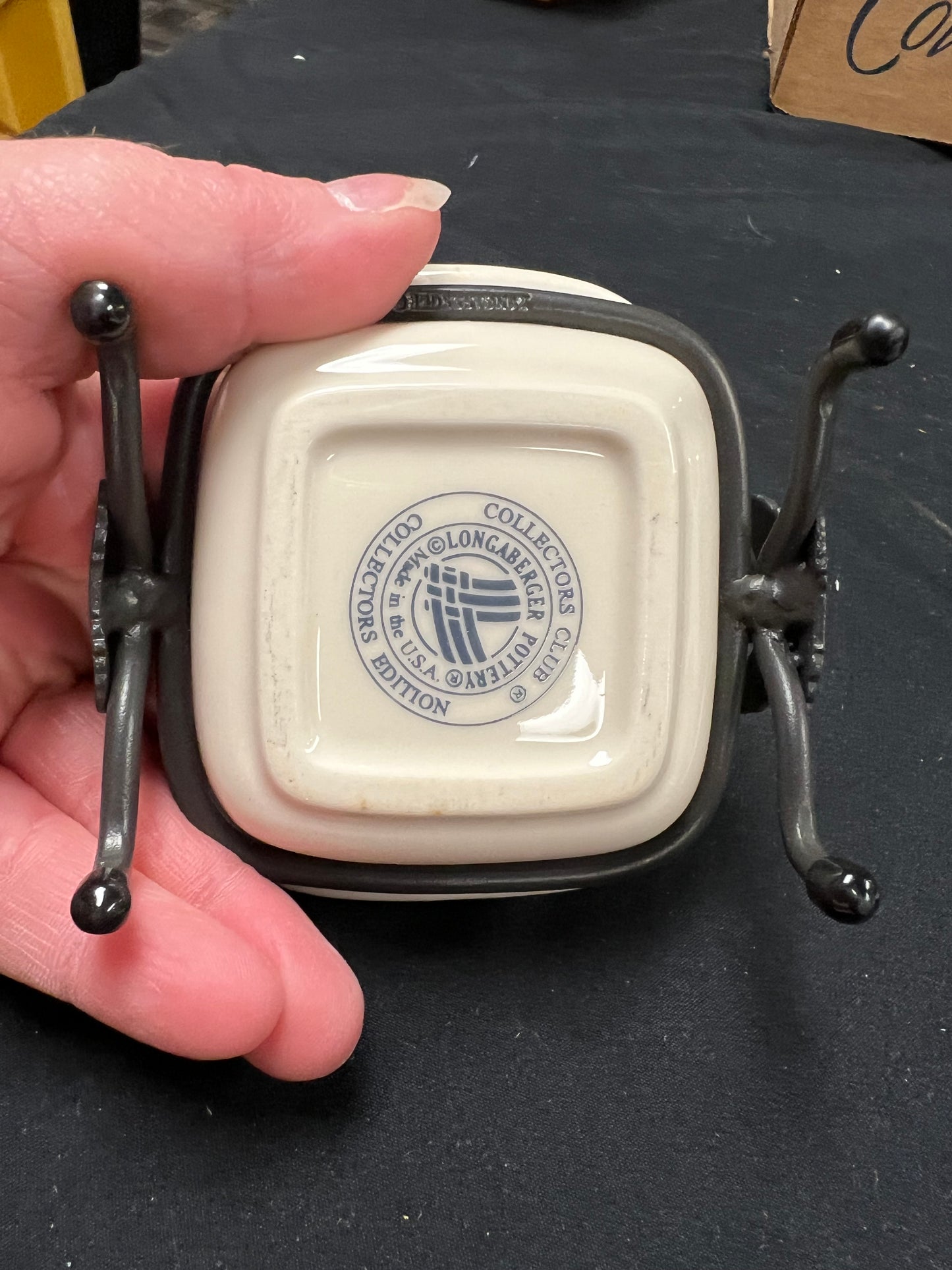 Longaberger Miniature 8x8 Dish with Wrought Iron Stand