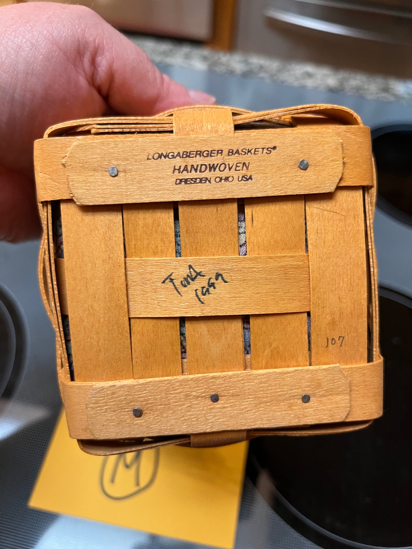 Longaberger Father’s Day tee basket with liner & protector