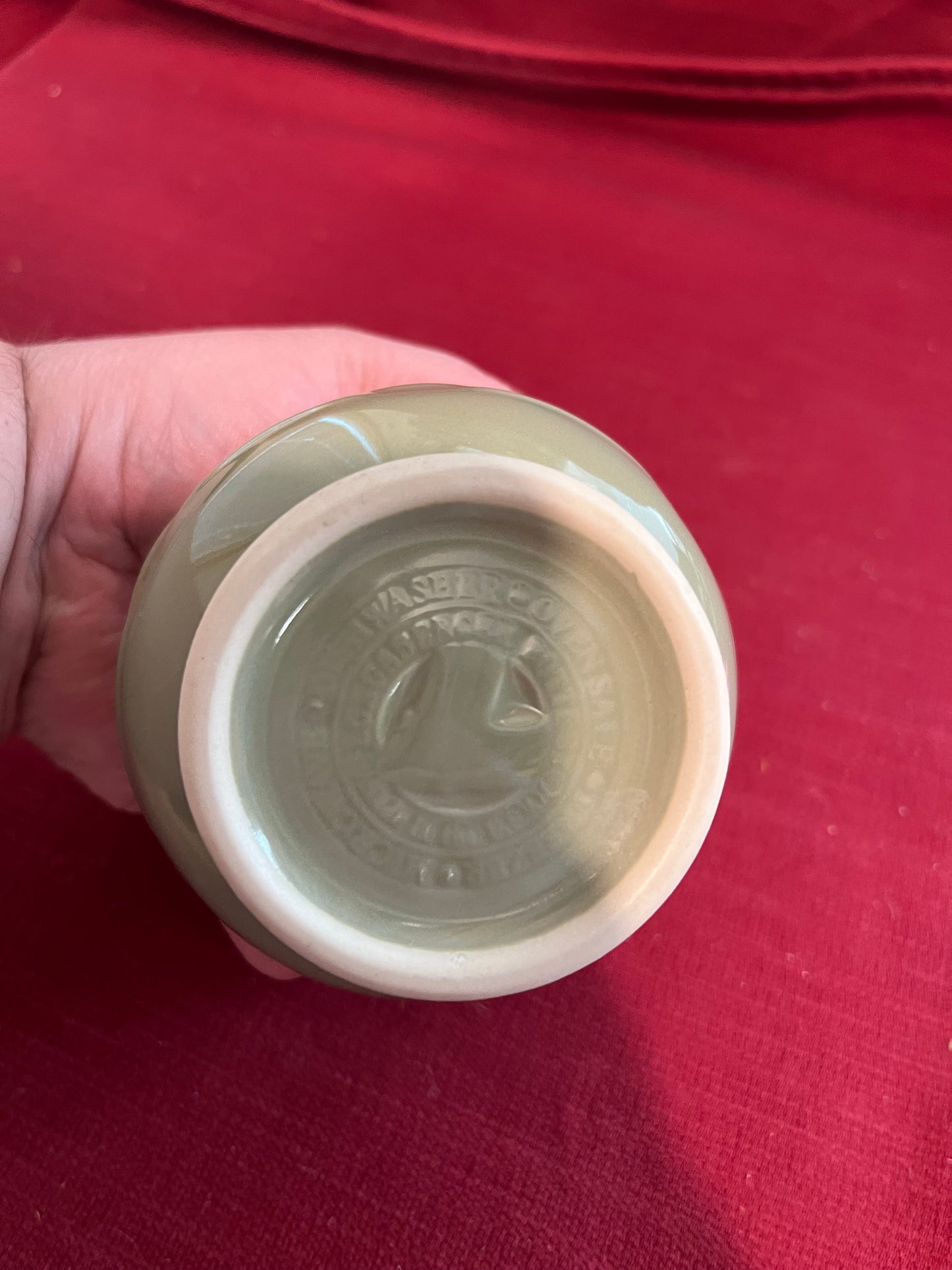 Longaberger sugar bowl with lid in Sage