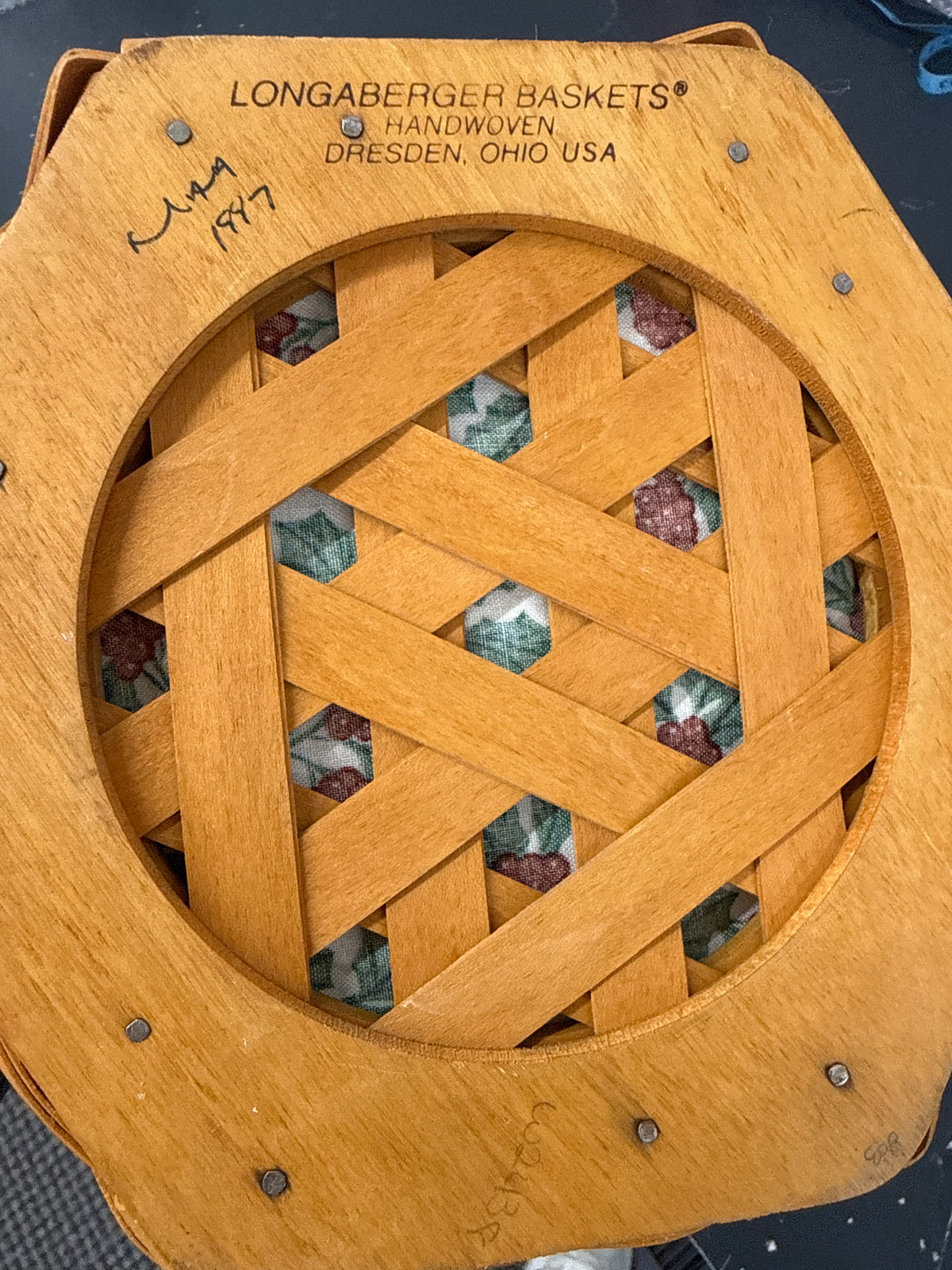 Longaberger snowflake basket with liner and protector