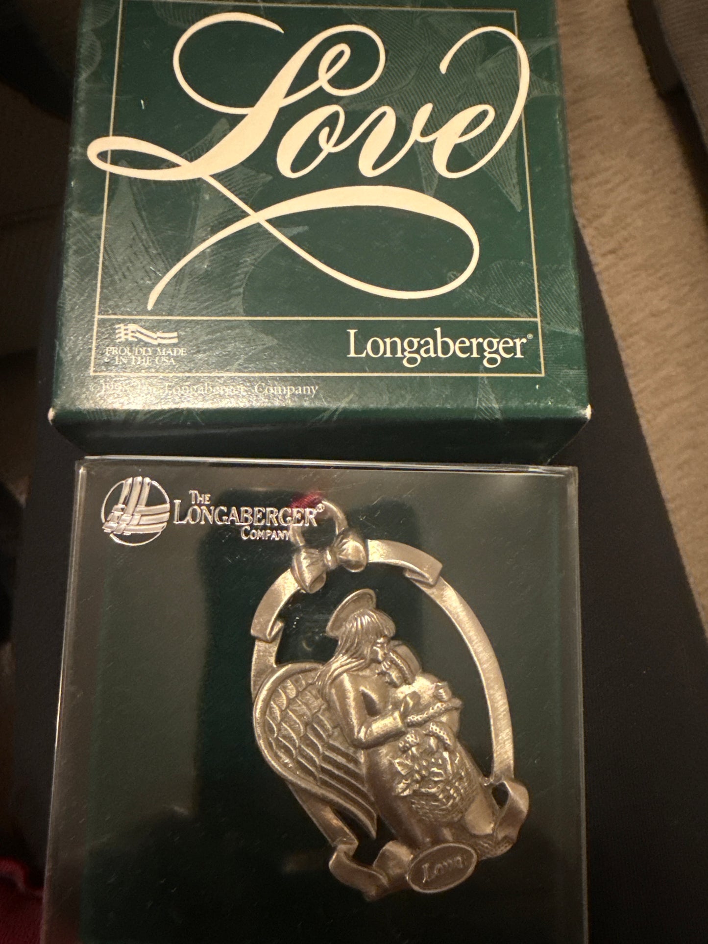 Longaberger pewter love ornament