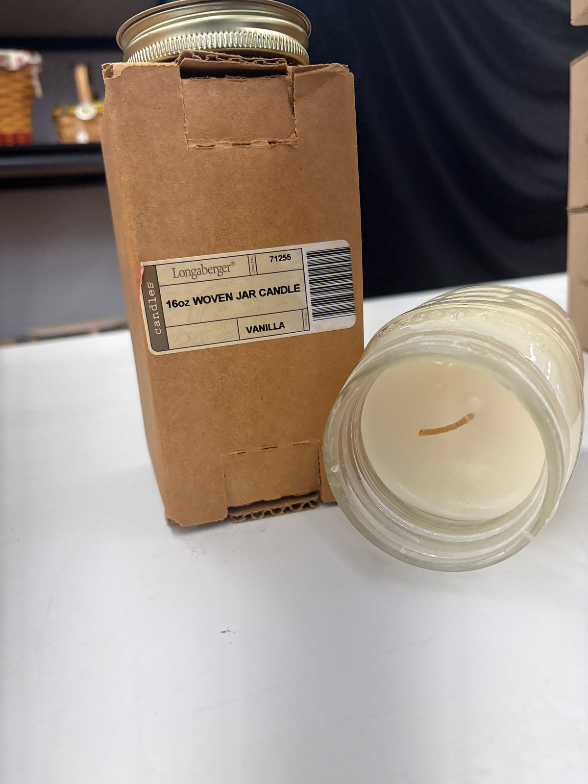 16oz Woven Jar Candle In Vanilla