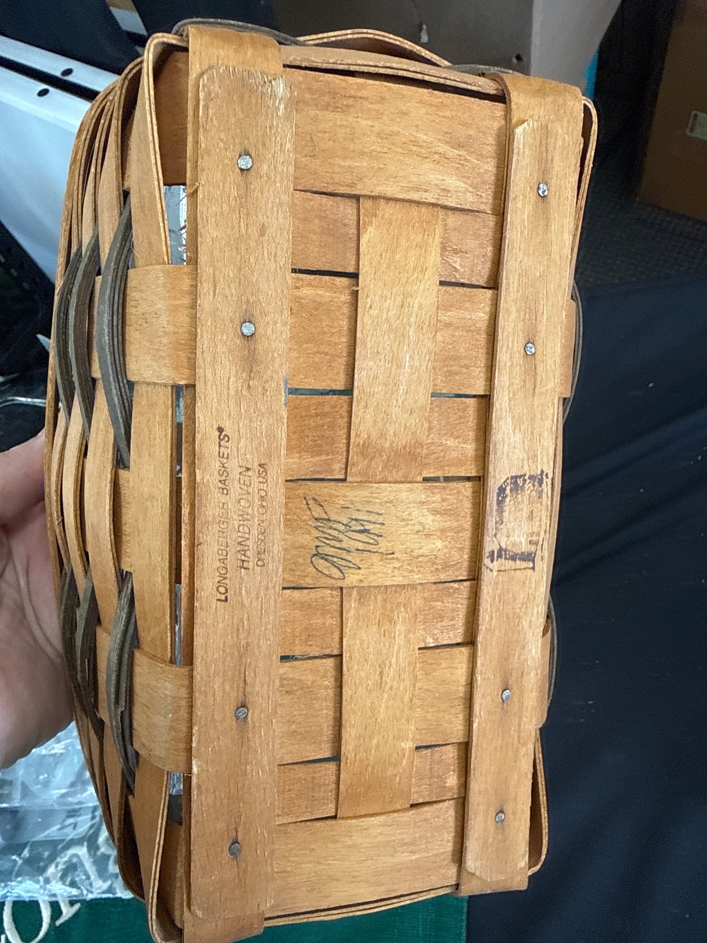 Longaberger small chore basket with protector