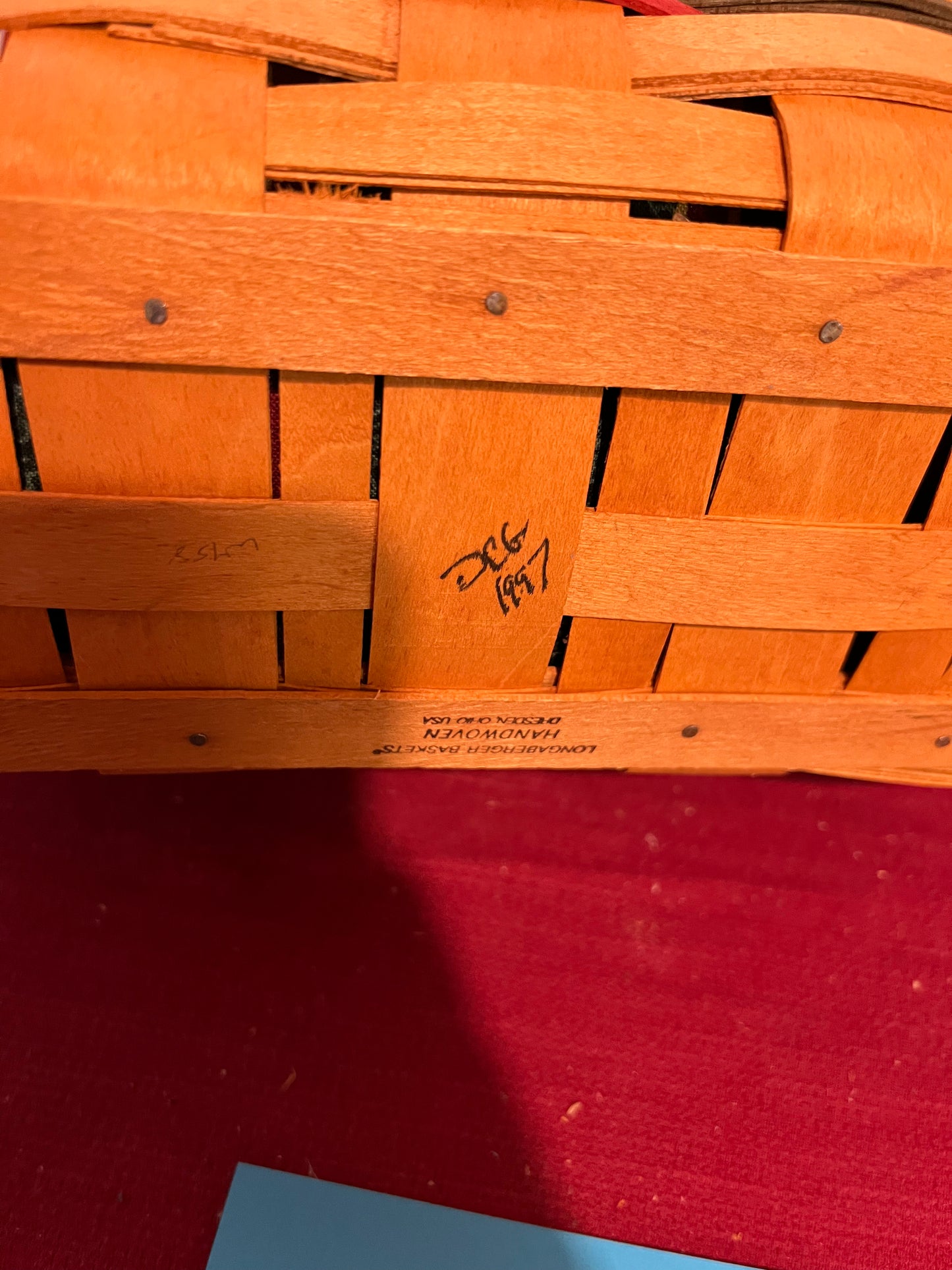 Longaberger small sleigh basket with liner
