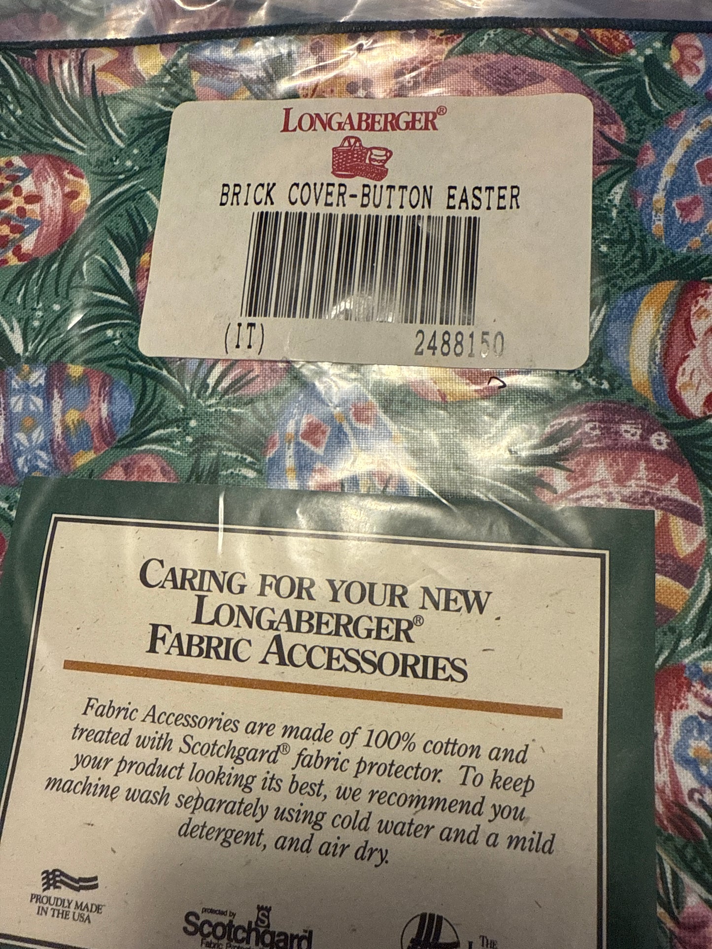 Longaberger brick cover-button in Easter