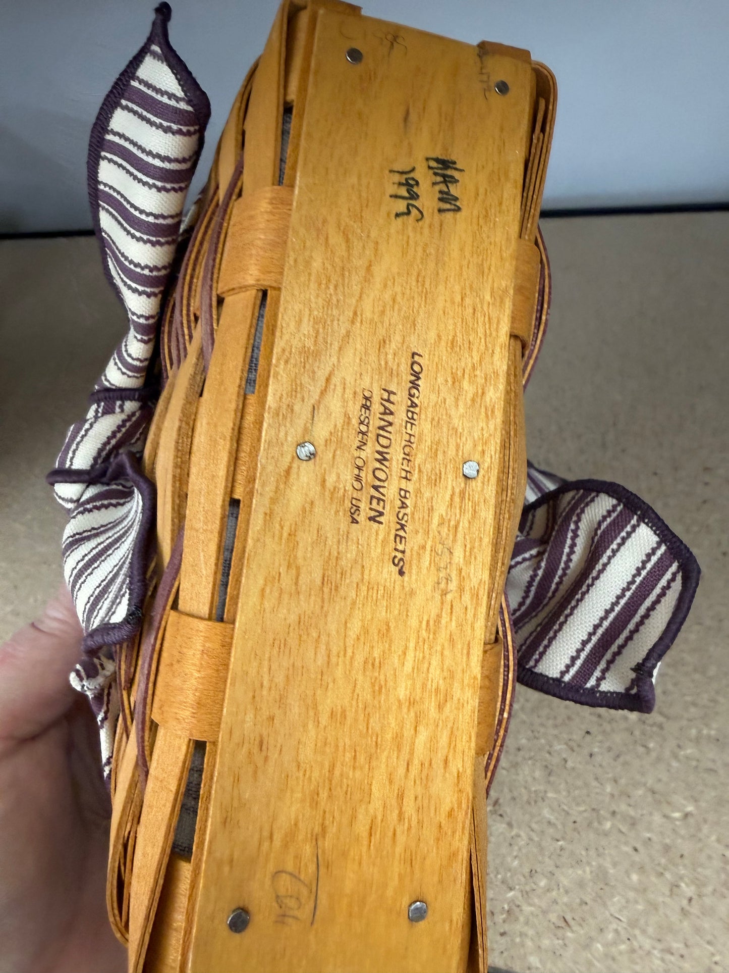 Longaberger picture perfect basket with liner and protector