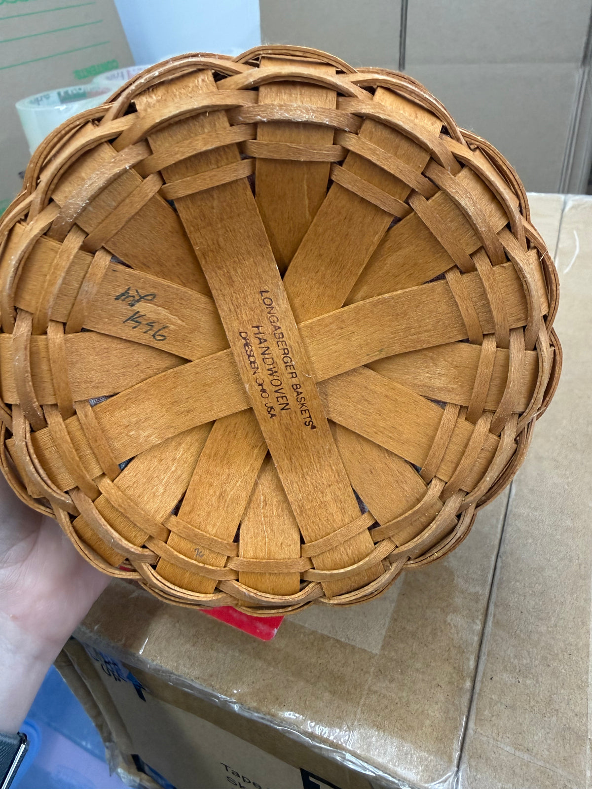 Longaberger 1997 inaugural basket with liner and protector