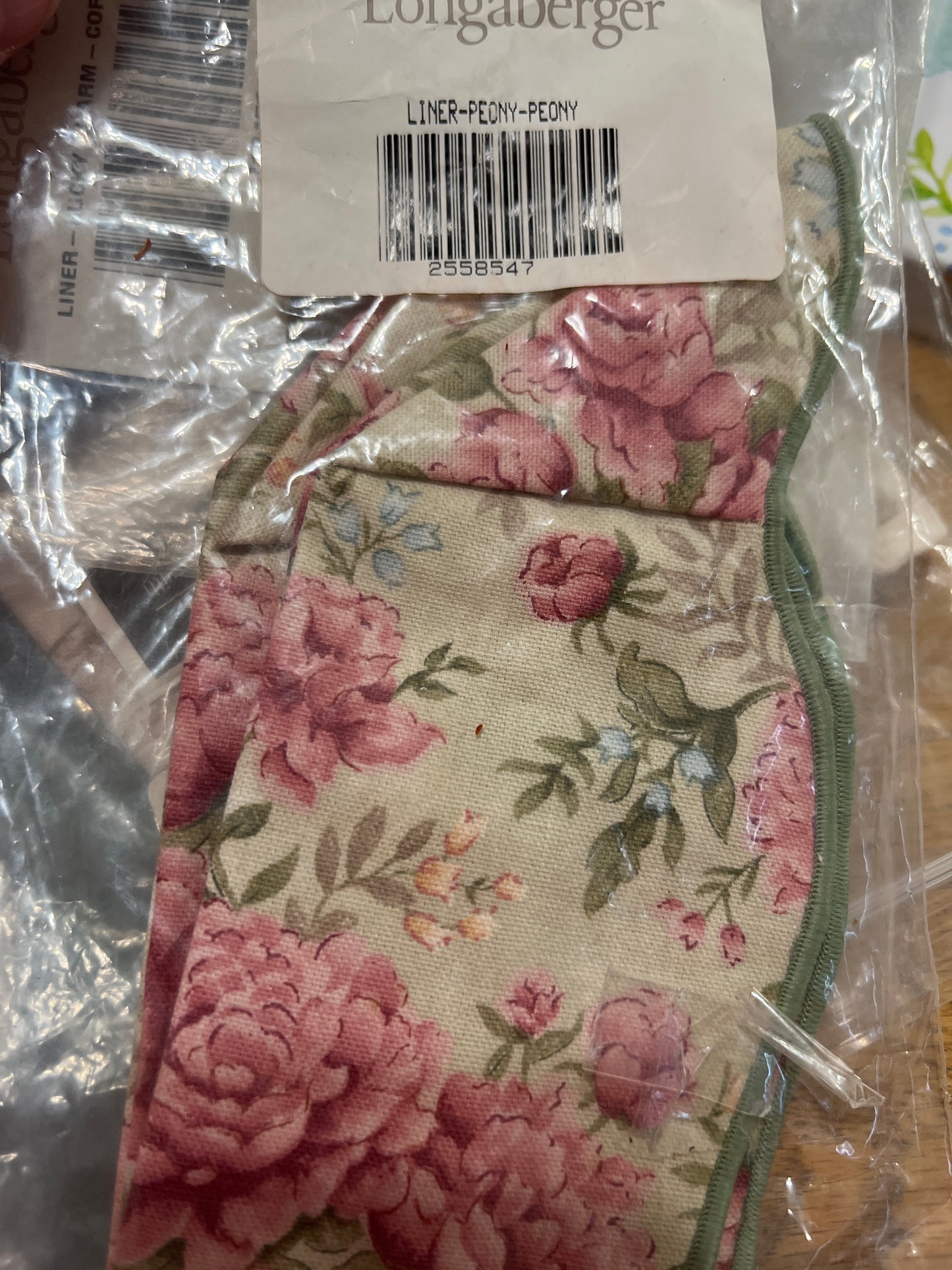 Longaberger peony liner in peony