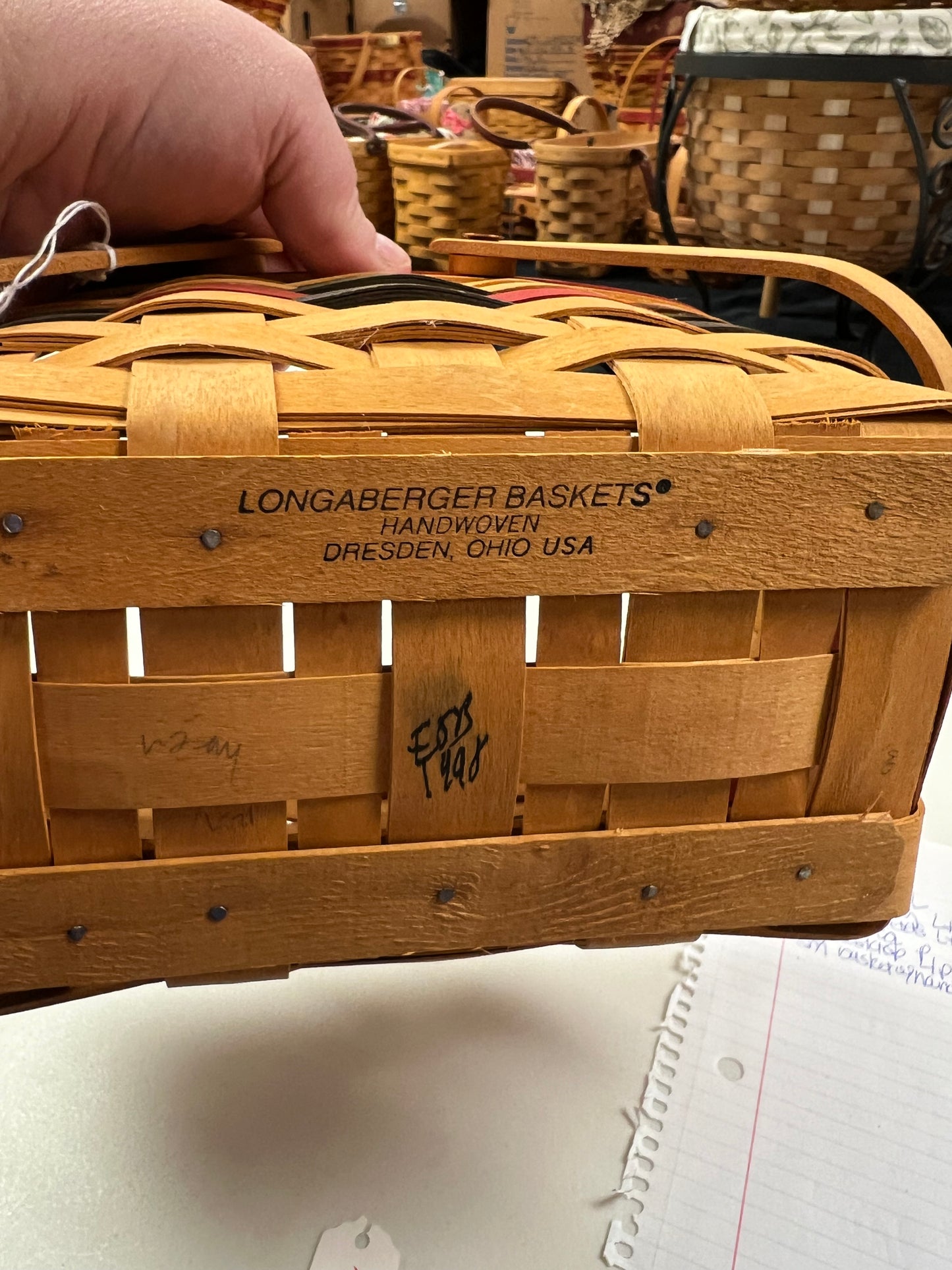 Longaberger small basket with handles
