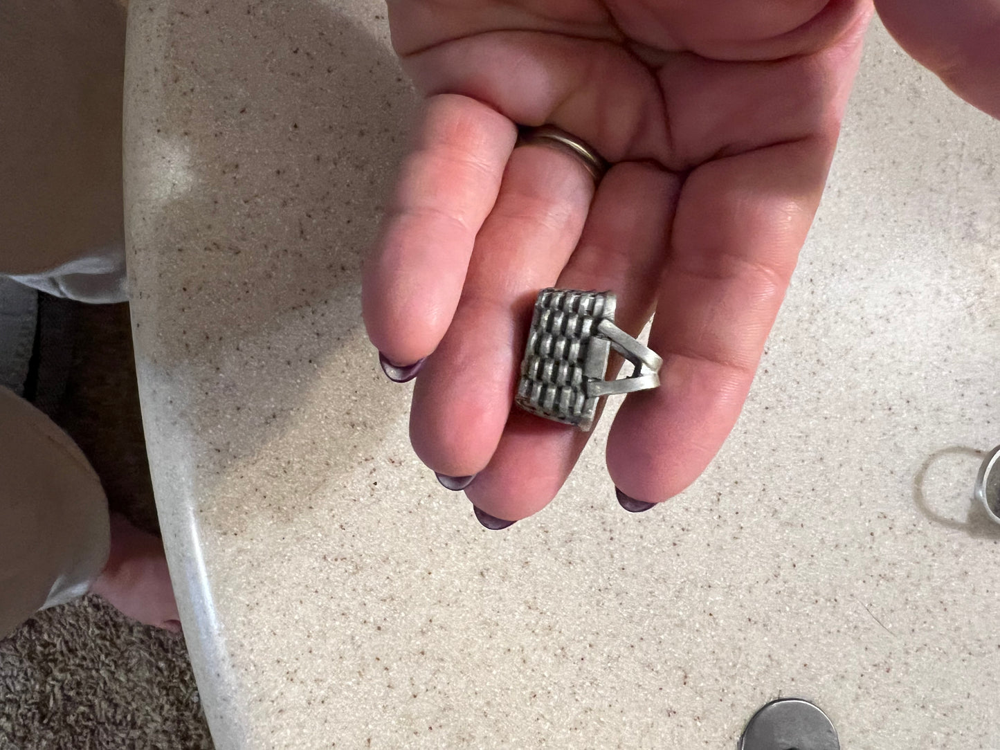 Longaberger pewter basket