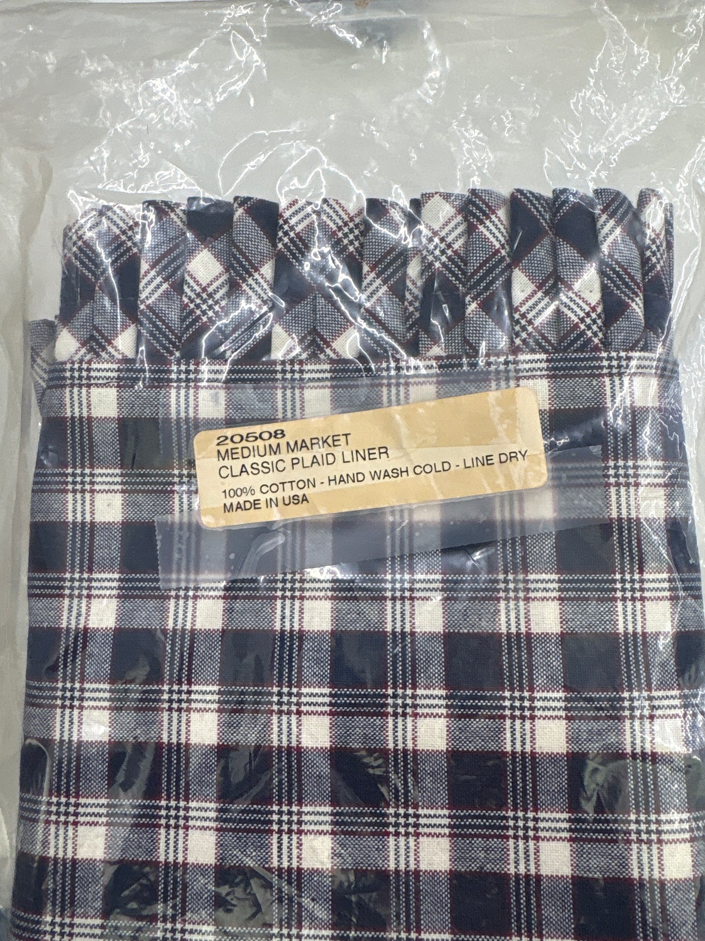 Longaberger Medium Market liner in JW Classic Plaid