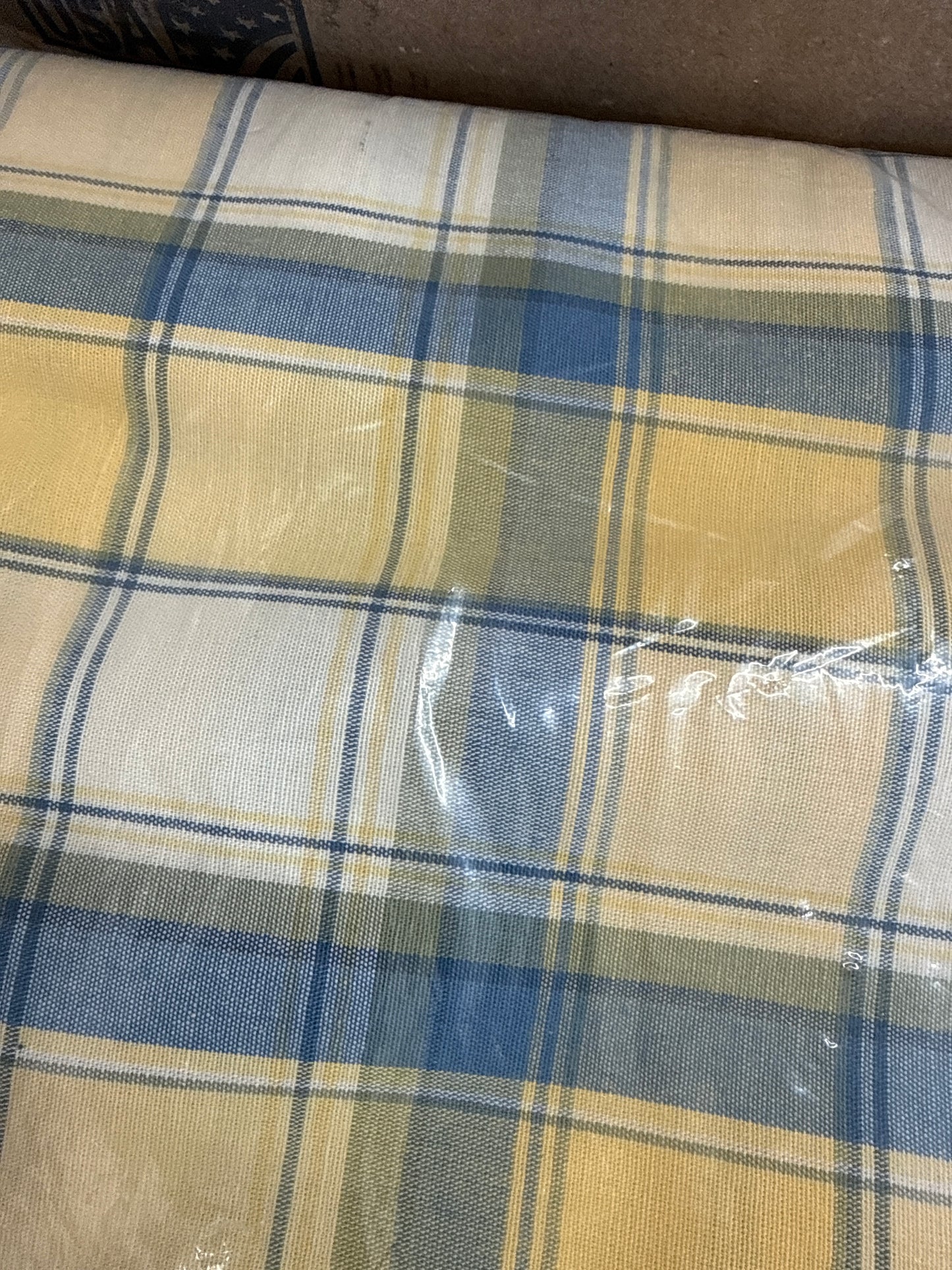 Longaberger 5 yards fabric in cornflower plaid