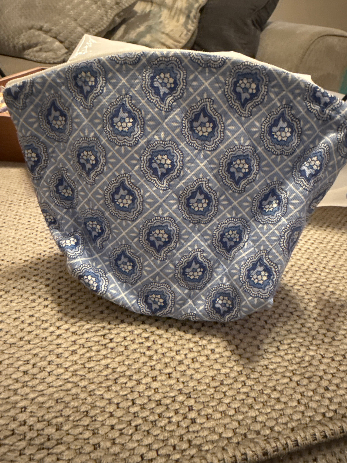 Longaberger provincial paisley zippered bag