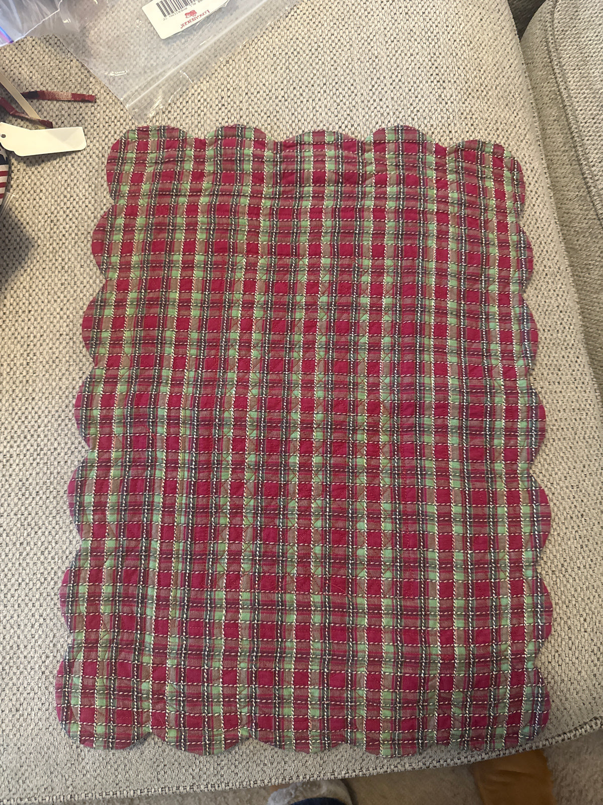 Longaberger placemat in holiday plaid