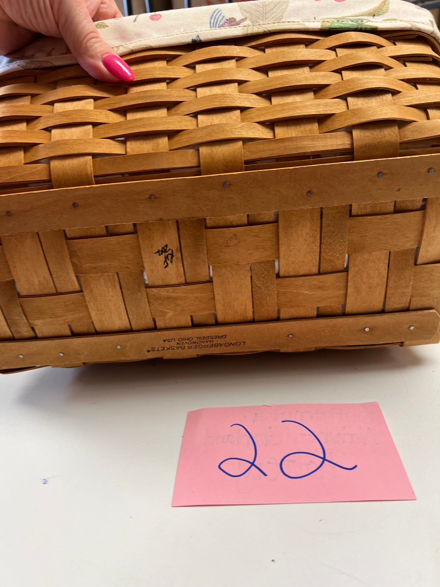 Longaberger desktop basket with liner, protector & dividers