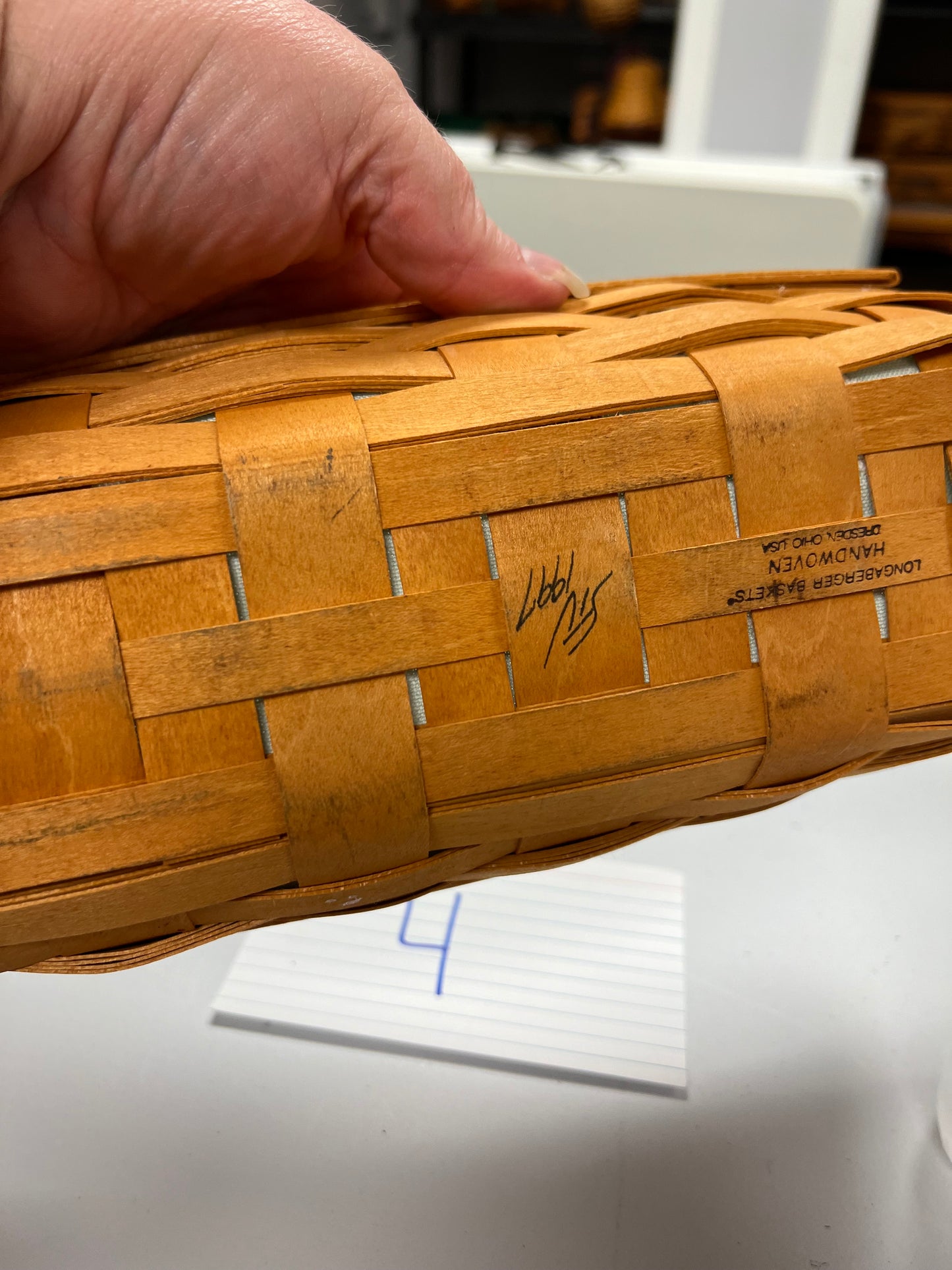 Longaberger cracker basket with liner & protector