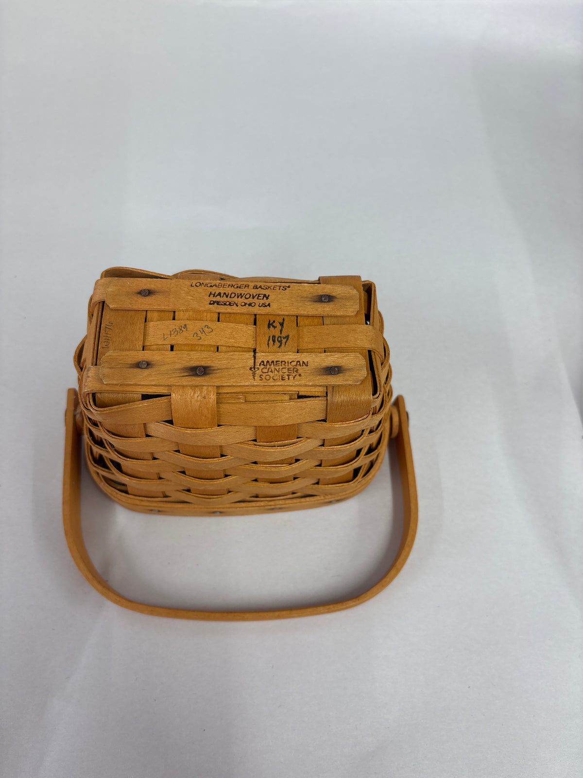 Longaberger 1997 Horizon of Hope Basket with Protector (see tack sites are dark)
