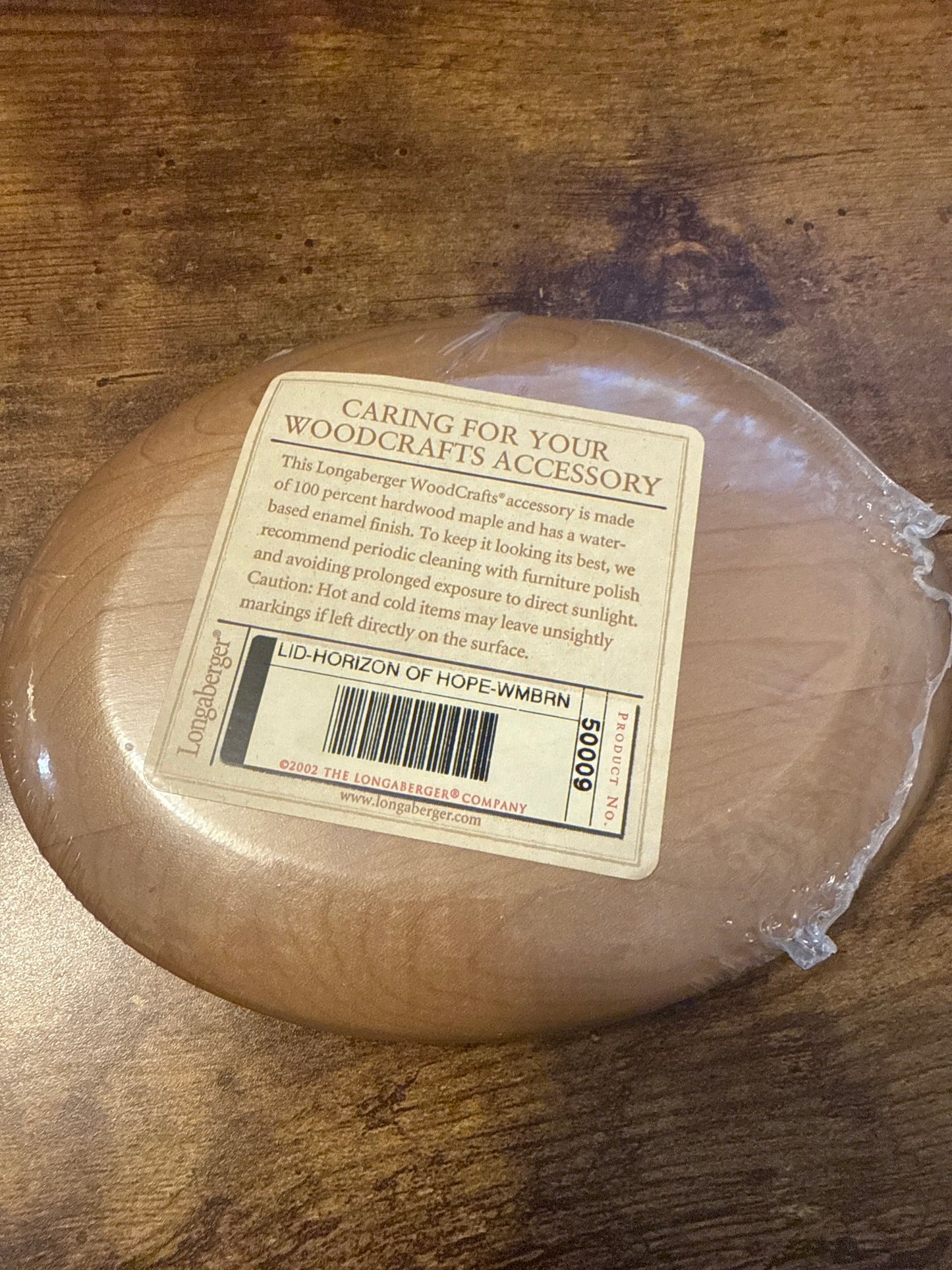 Longaberger horizon of hope lid -warm brown