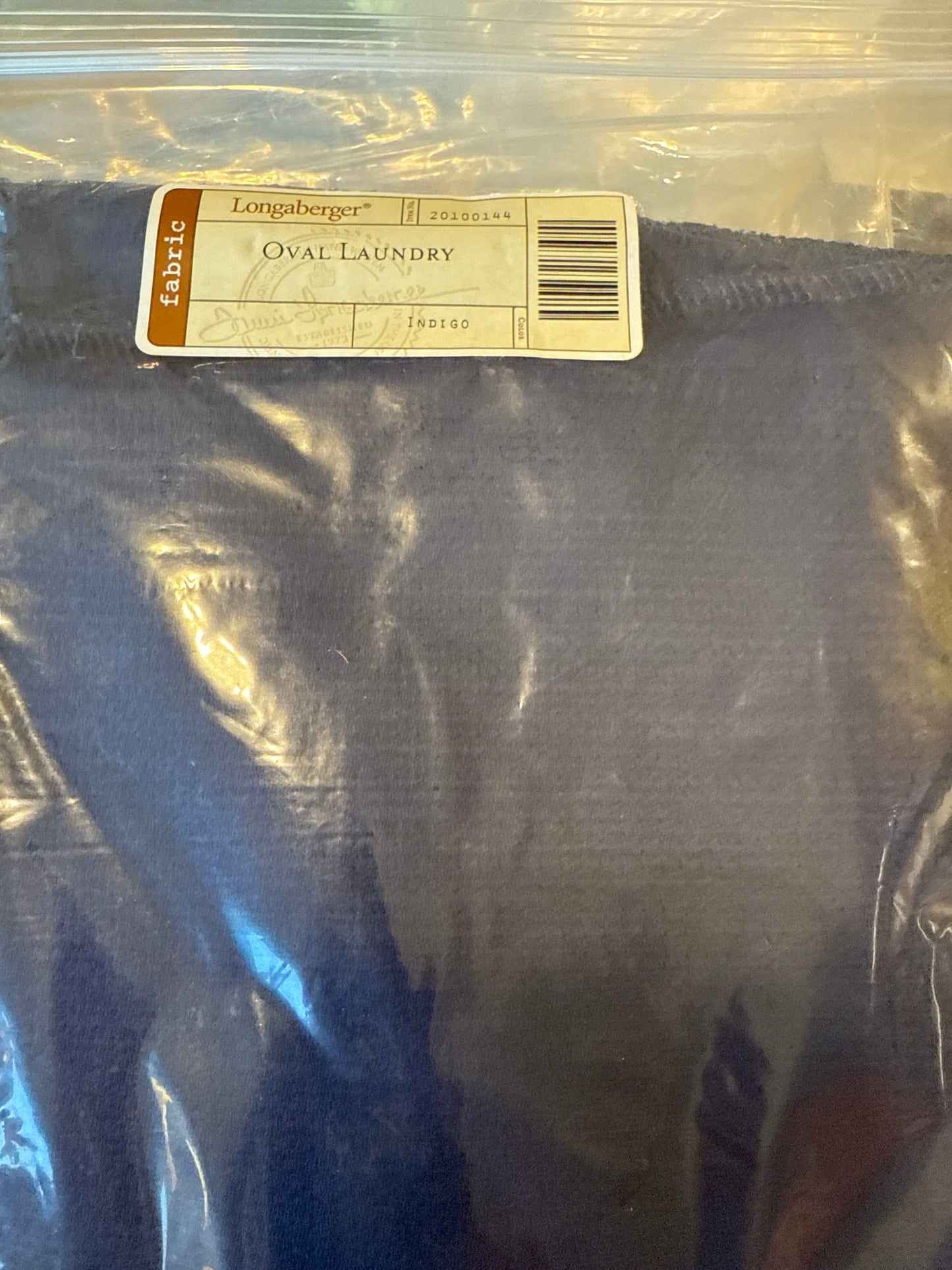 Longaberger oval laundry liner in indigo
