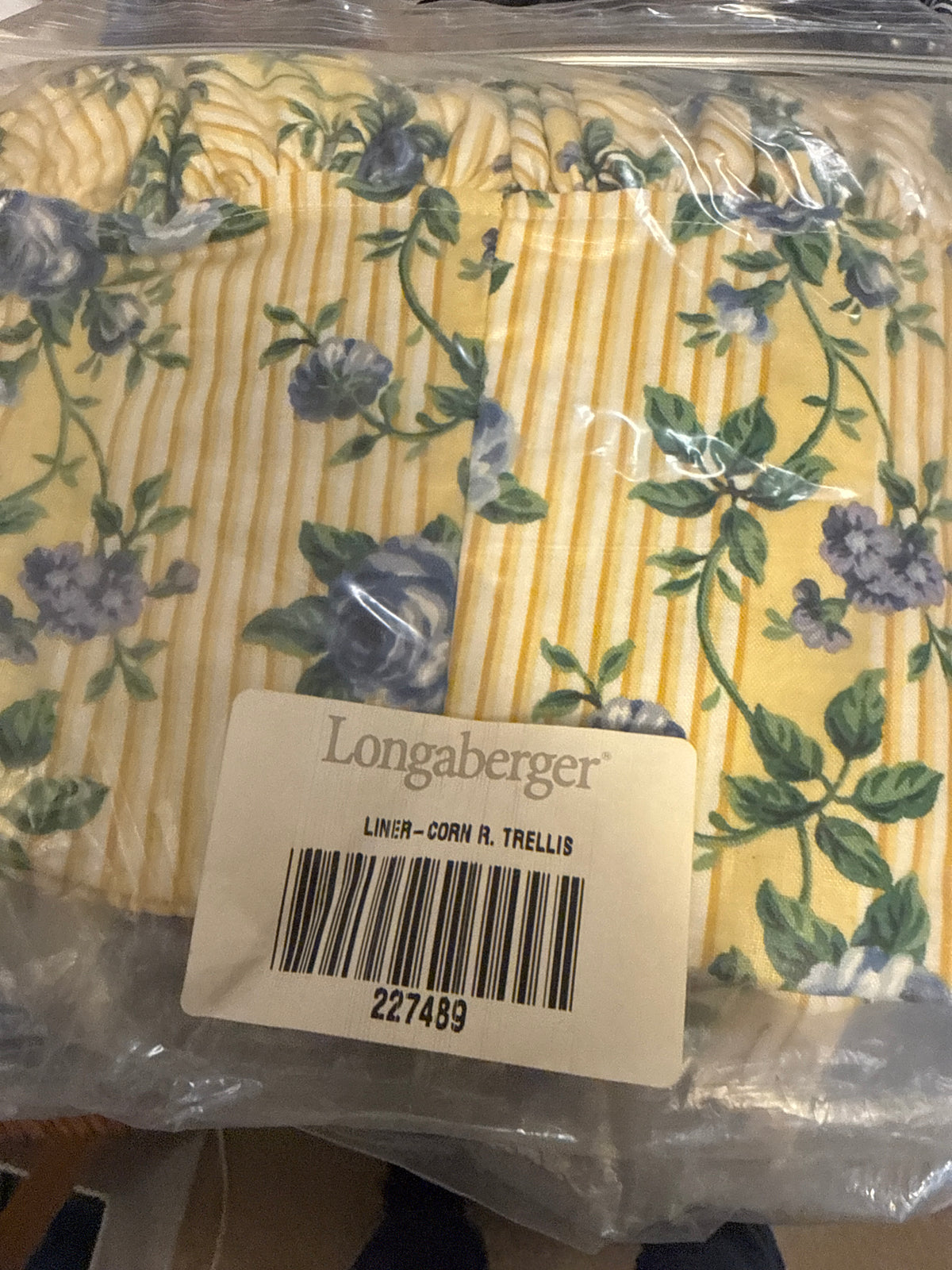 Longaberger corn liner in rose trellis
