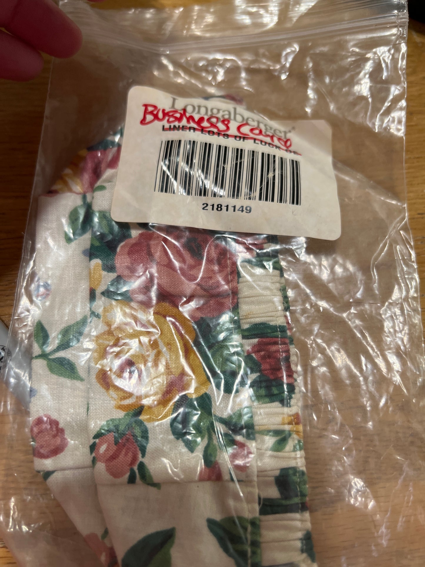 Longaberger business card liner in garden splendor