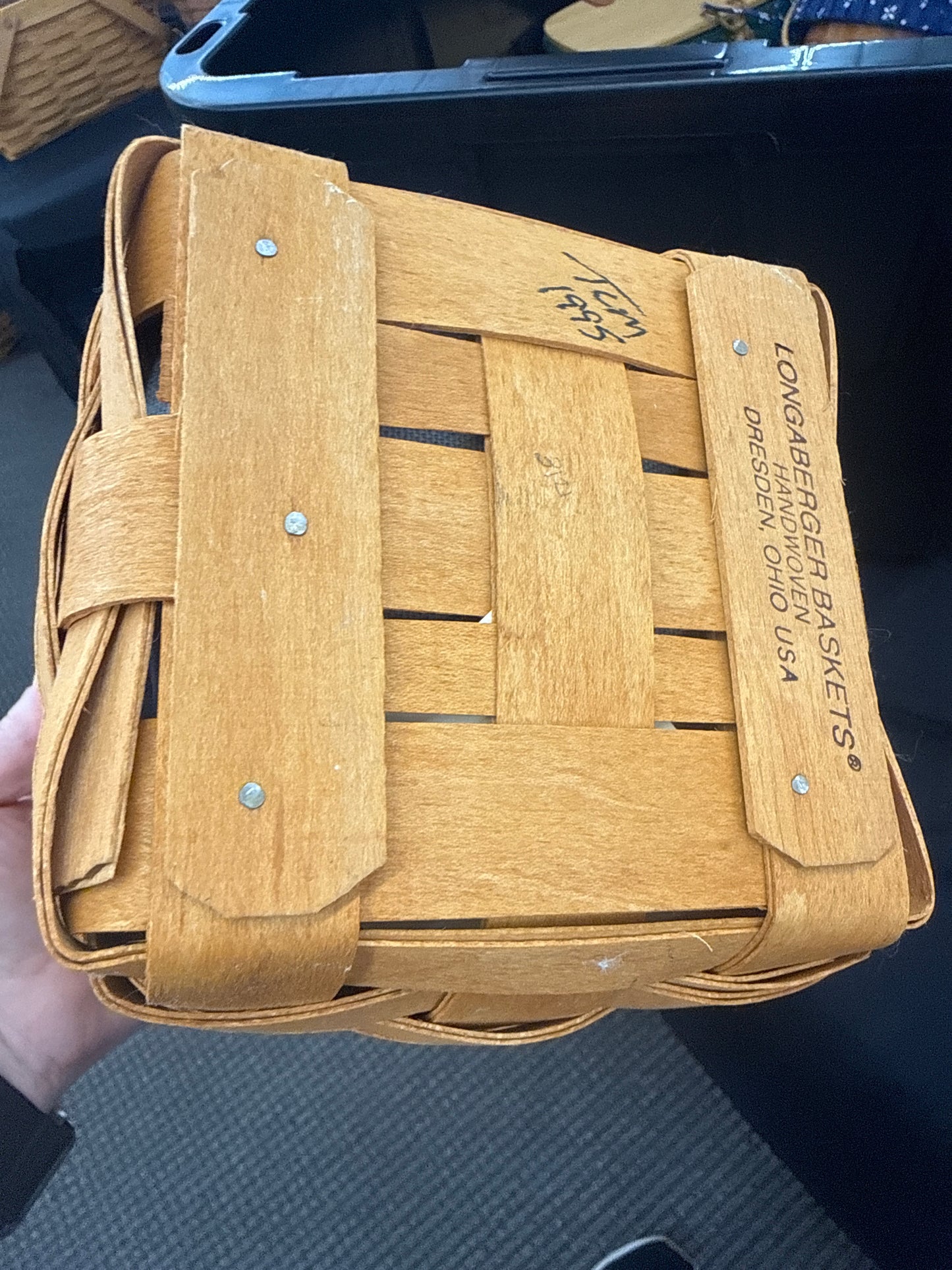 Longaberger large peg basket with liner and protector