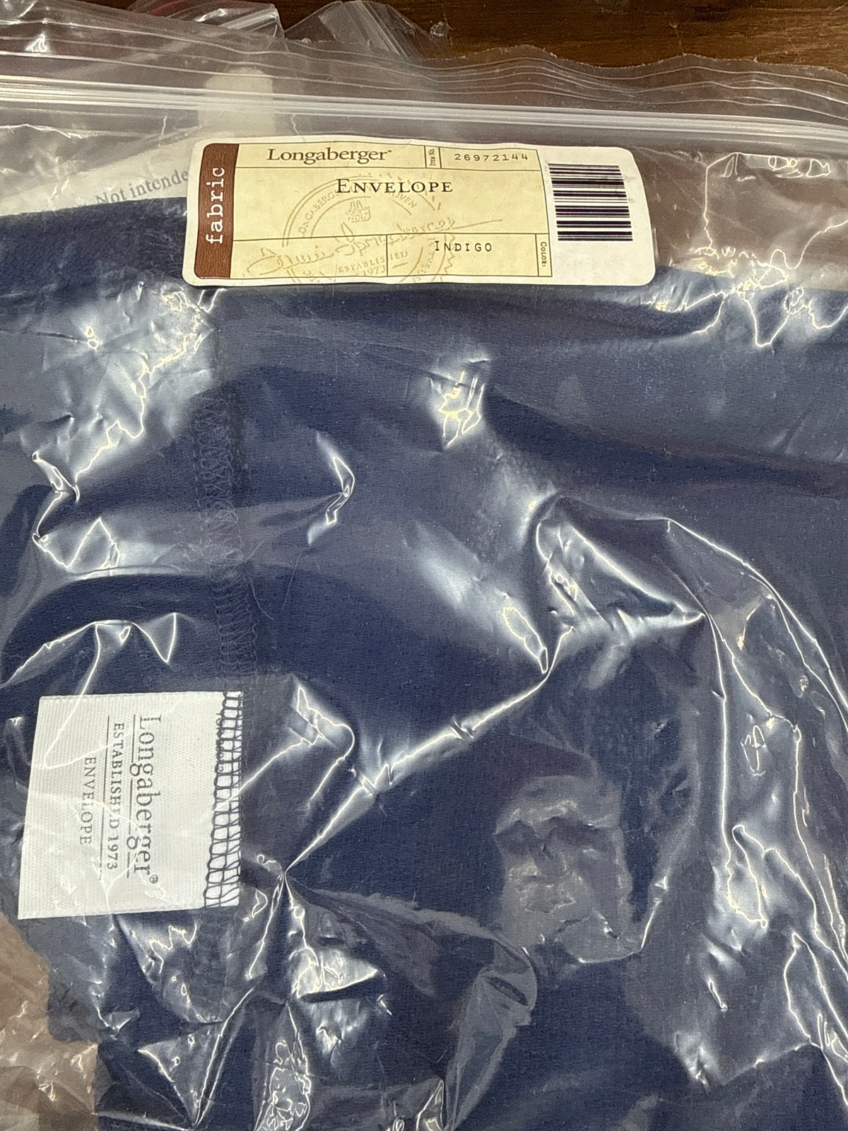 Longaberger envelope liner in indigo