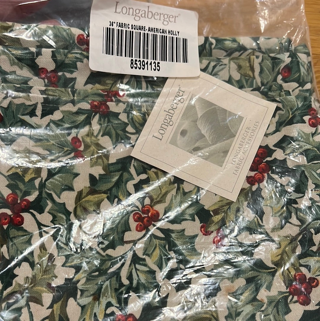 Longaberger 36” fabric square in American Holly