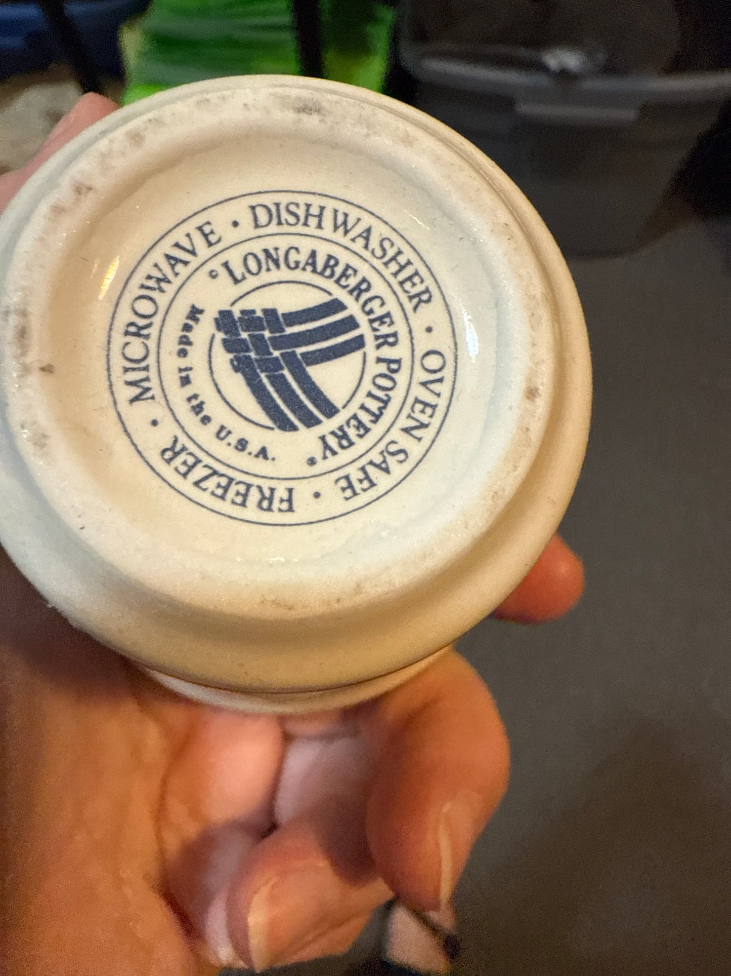 Longaberger votive in blue (had a candle in in so has some residue left)